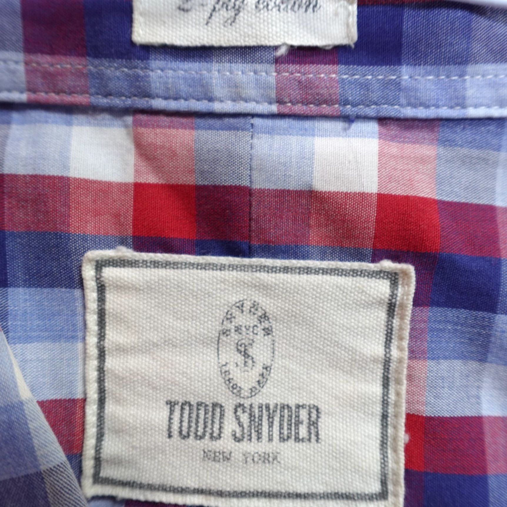 Todd Snyder Todd Snyder Shirt XL Blue Plaid 2-Ply Cotton Men Button-Up Long Sleeve Collared 17.5 2-Ply Cotton Size US XL / EU 56 / 4 - 3 Thumbnail