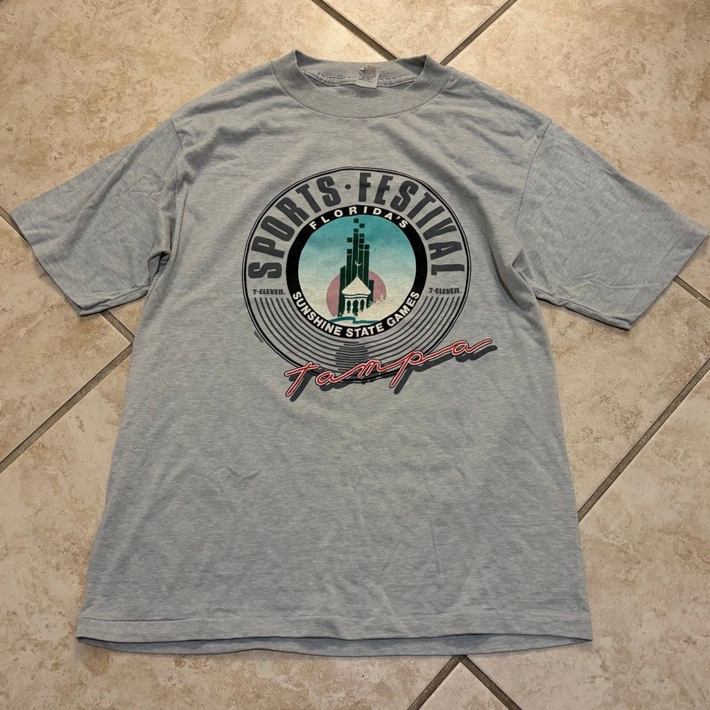 Vintage Vintage 80s Florida's Sunshine Games T-shirt MADE IN USA Size US L / EU 52-54 / 3 - 1 Thumbnail