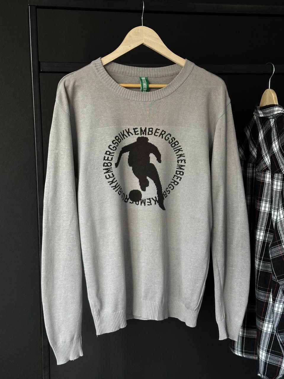 Designer × Dirk Bikkembergs Dirk Bikkembergs Soccer Logo Grey Sweater Size US L / EU 52-54 / 3 - 2 Thumbnail