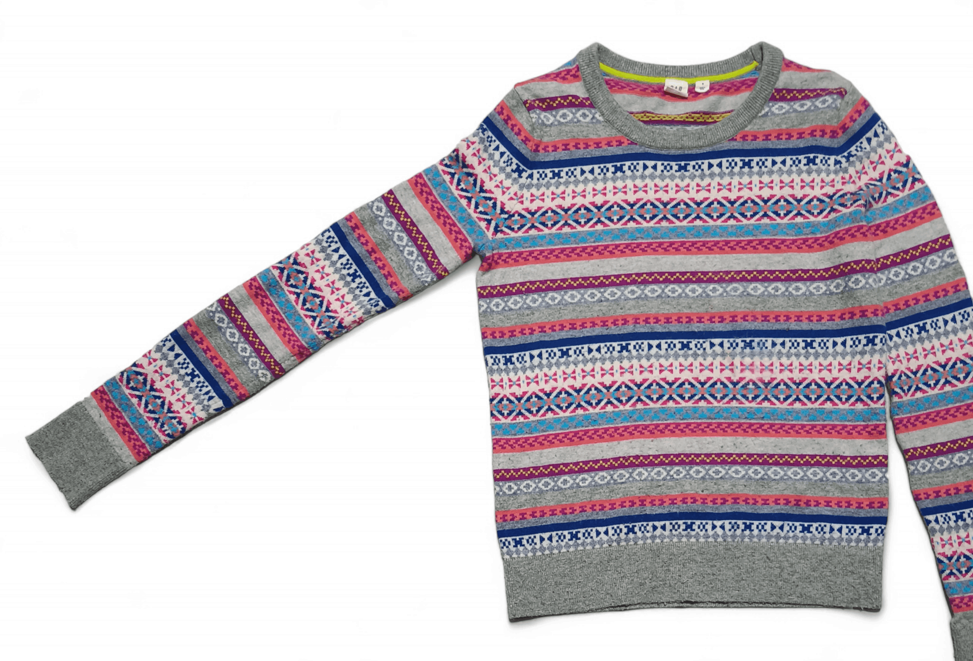 Gap Vintage GAP Women's Ethnic Stiped Motifs Knit Sweater Size S / US 4 / IT 40 - 4 Thumbnail