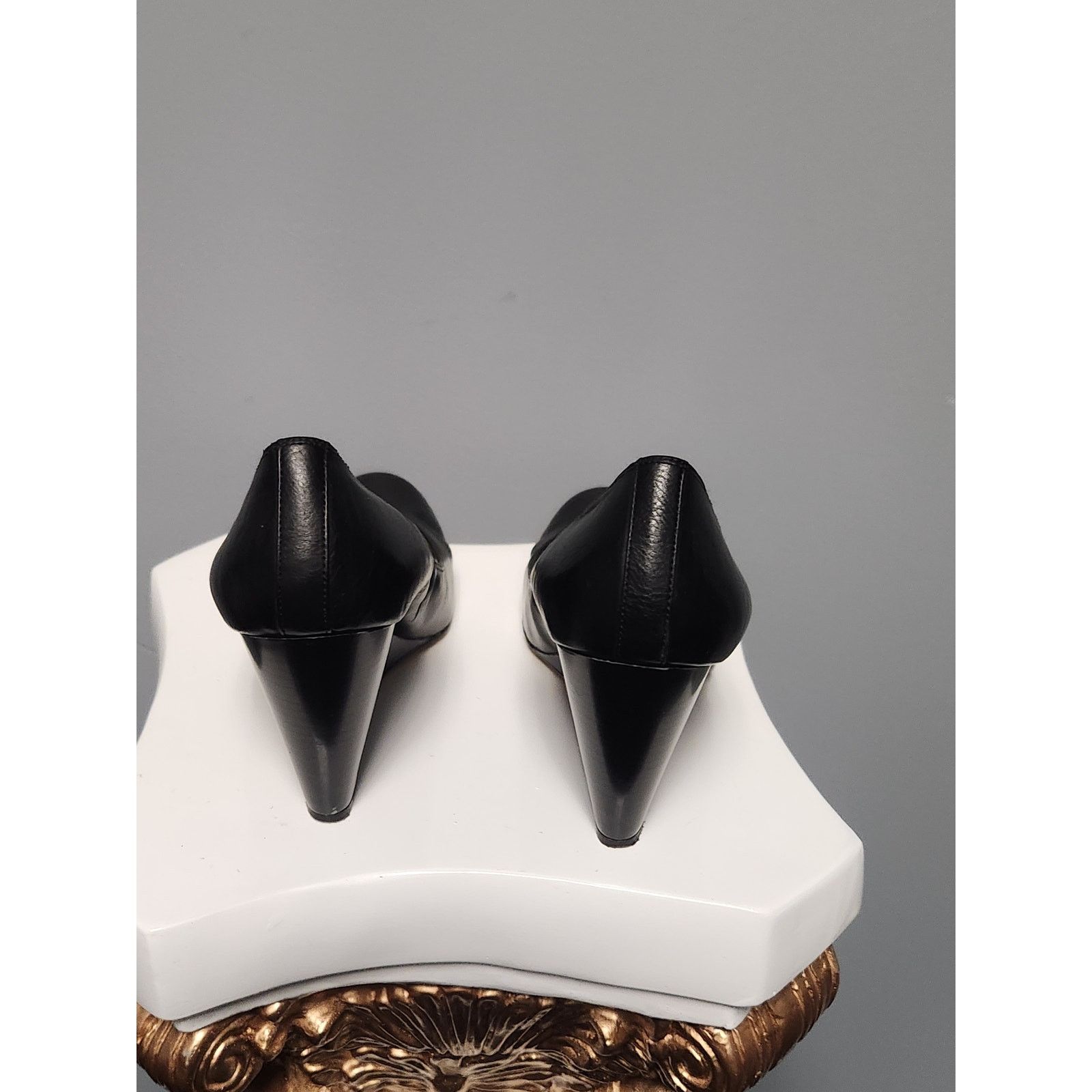 Jessica Simpson Jessica Simpson Black Leather Kellie Wedge Heel Size 10 Size US 10 / IT 40 - 3 Thumbnail