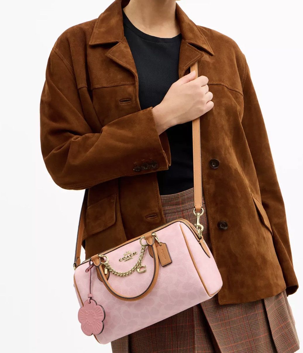 Coach Rowan Satchel Bag In Signature Canvas With Charms CAE18 Size ONE SIZE - 8 Thumbnail