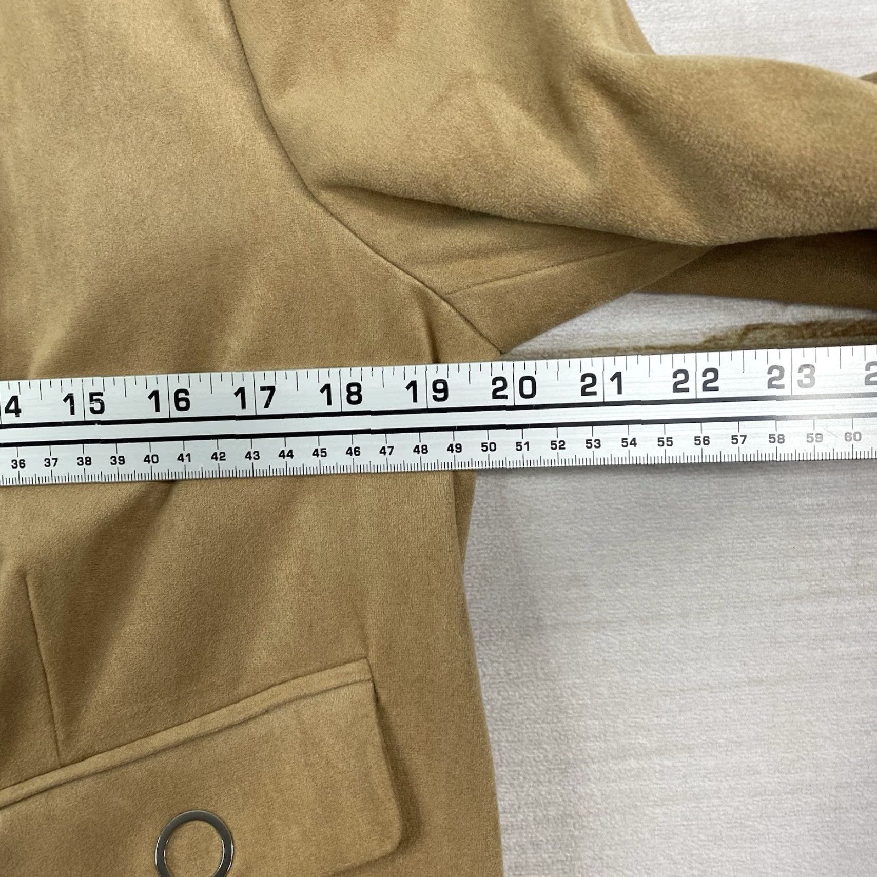 Vintage VINTAGE Chico's Jacket Sz 1 M 8/10 Tan Faux Suede Moto Blazer Snap Front Lined - Women - Size M - Brown - Motorcycle - 90s Size M / US 6-8 / IT 42-44 - 7 Thumbnail