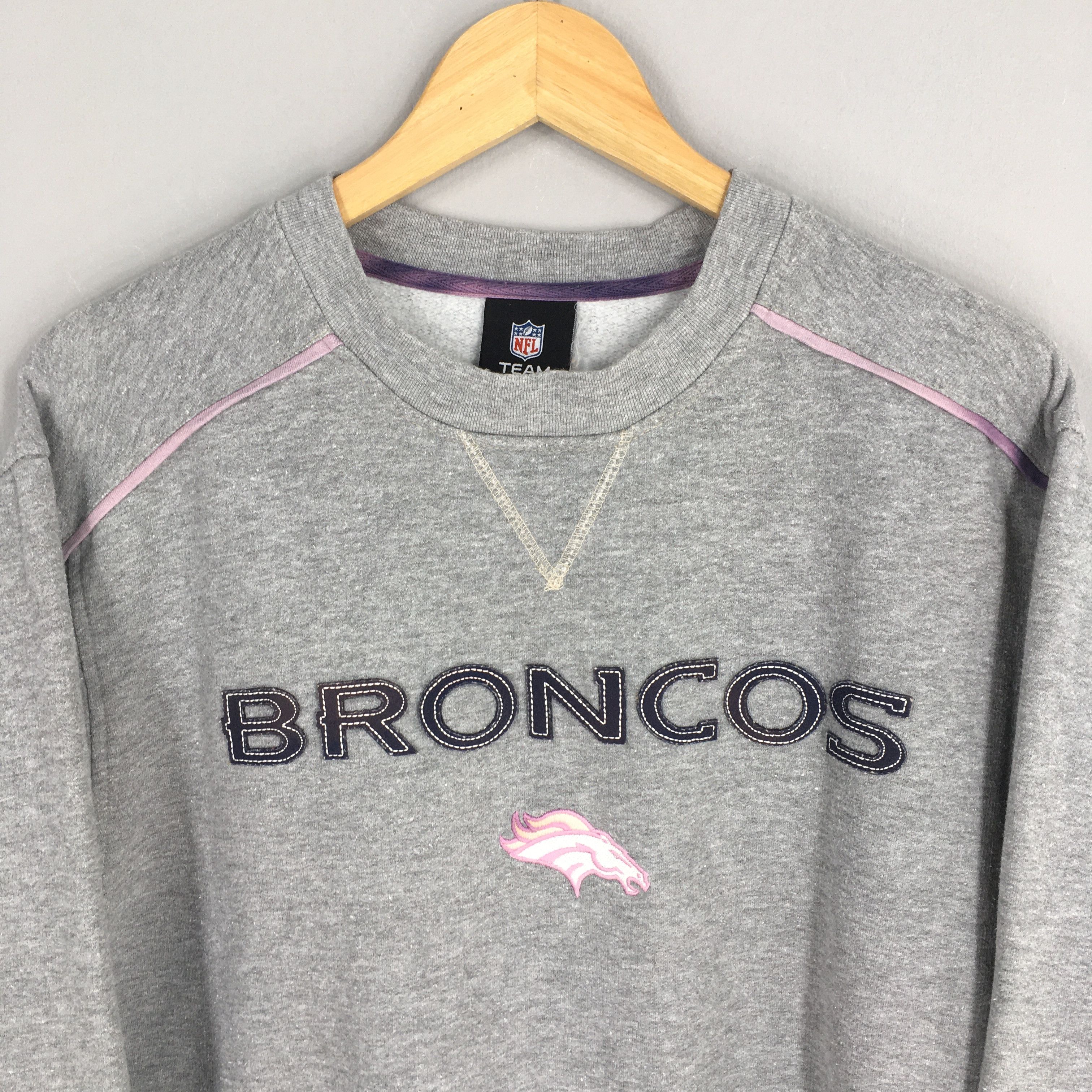 NFL Vintage 90's Denver Broncos Rugby NFL Gray Sweater Large Size US L / EU 52-54 / 3 - 2 Thumbnail