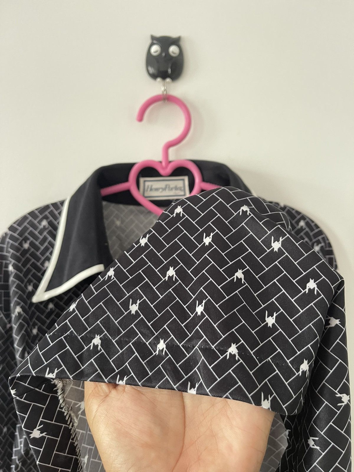 Vintage Rare 70s Retro HENRY PORTER Big Collar Houndstooth All Over Size US L / EU 52-54 / 3 - 4 Thumbnail