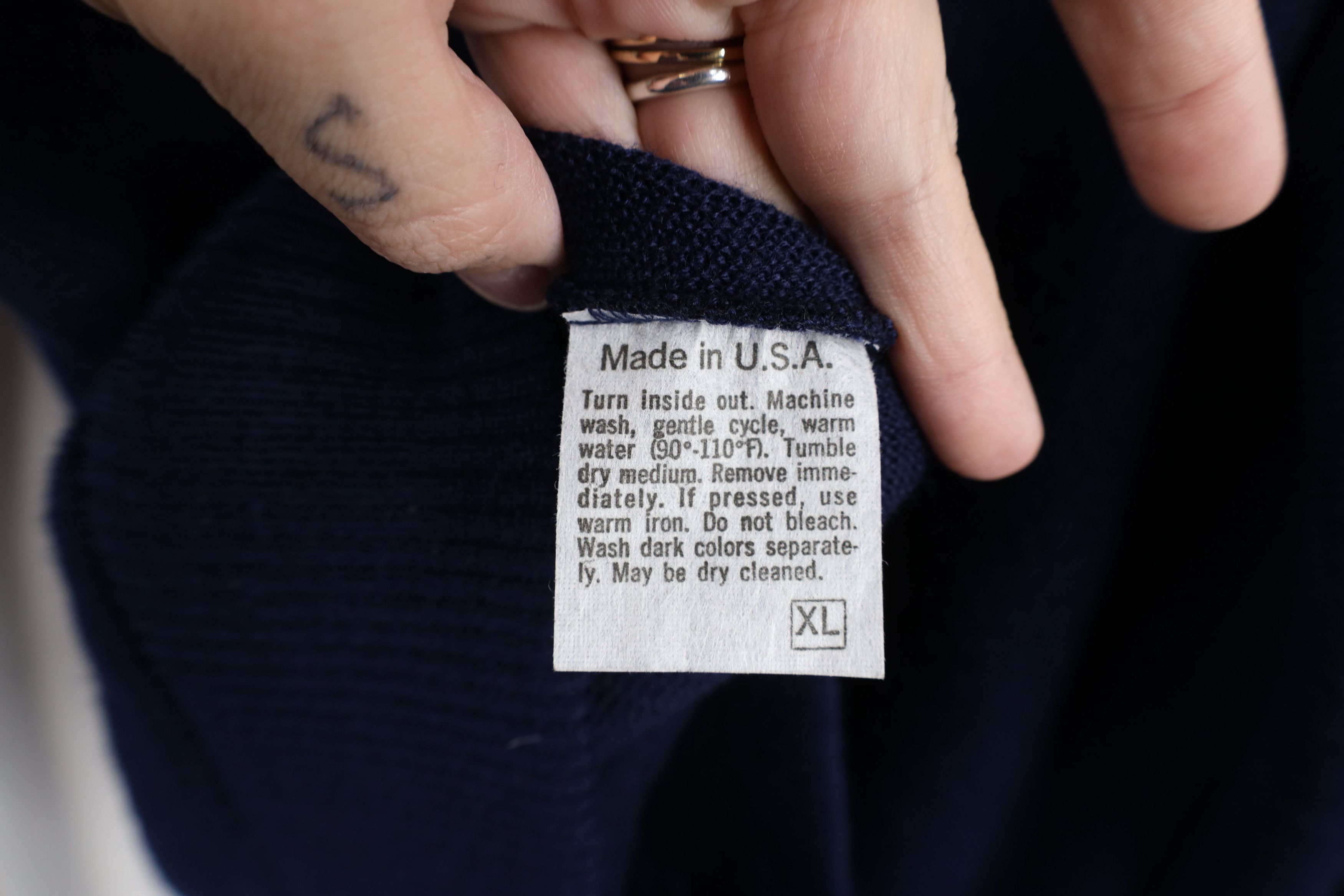 Vintage Vintage 70s Streetwear Knit Cardigan Sweater Navy Blue USA Size US XL / EU 56 / 4 - 7 Thumbnail