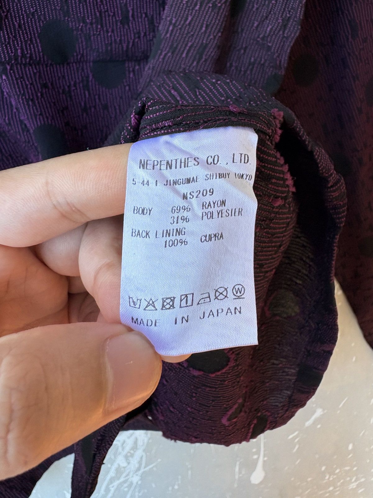 Needles Authentic Needles Polka Dot Jacquard Shirt Purple Cupra Line Size US M / EU 48-50 / 2 - 8 Thumbnail