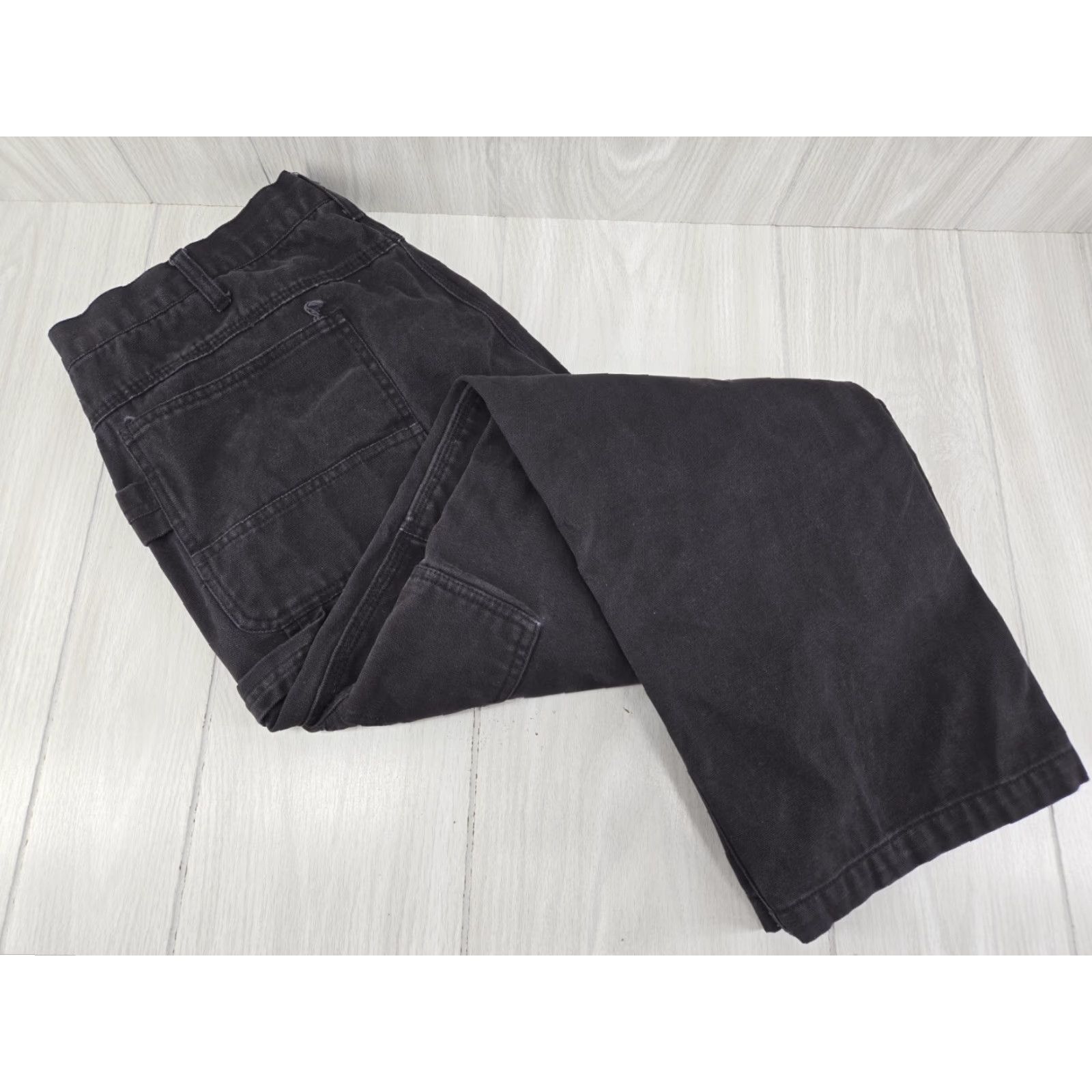 Vintage Lakin McKey Pants Mens 38x29 Double Knee Canvas Black Carpenter Jeans Regular 100% Cotton Including Pockets Mens Size US 38 / EU 54 - 4 Thumbnail