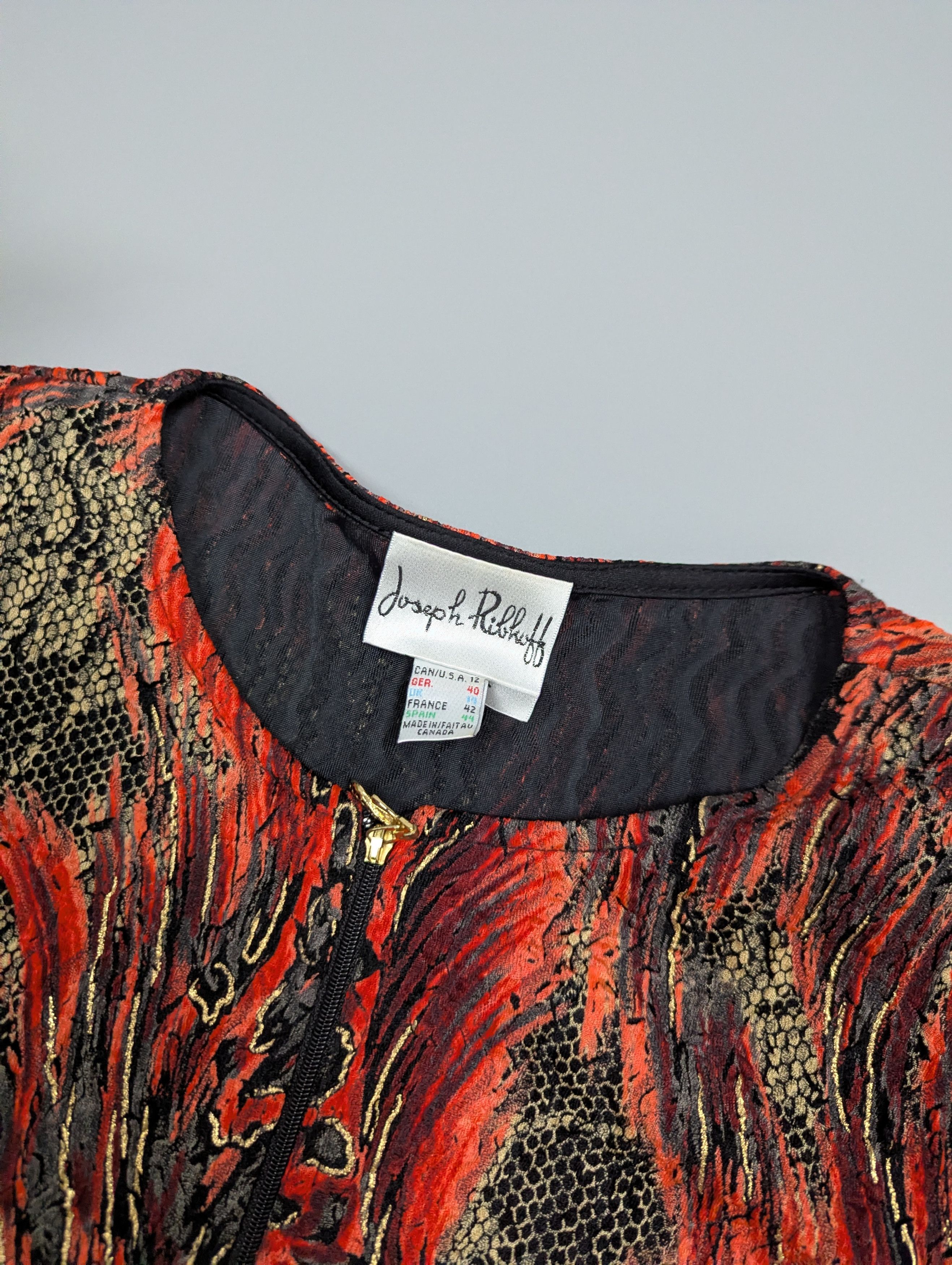 Joseph Ribkoff Vintage Joseph Ribkoff Zip Top Jacket Red Black Gold Size XL / US 12-14 / IT 48-50 - 6 Thumbnail