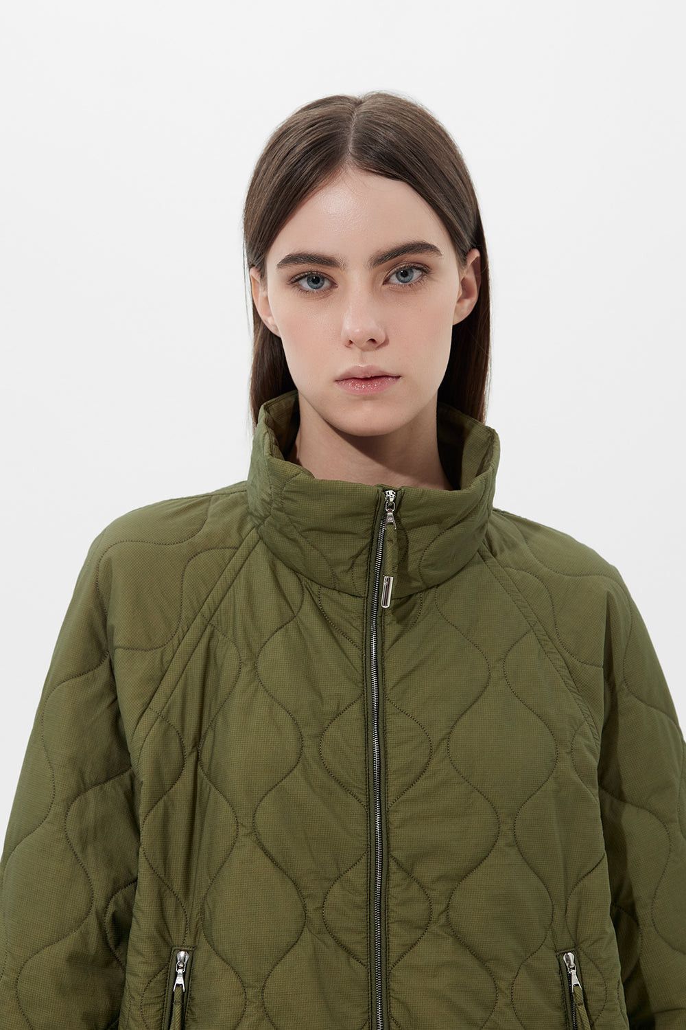 IENKI IENKI o1s22i1n1024 Quilted Trial Jacket in Olive Green Size S / US 4 / IT 40 - 6 Thumbnail