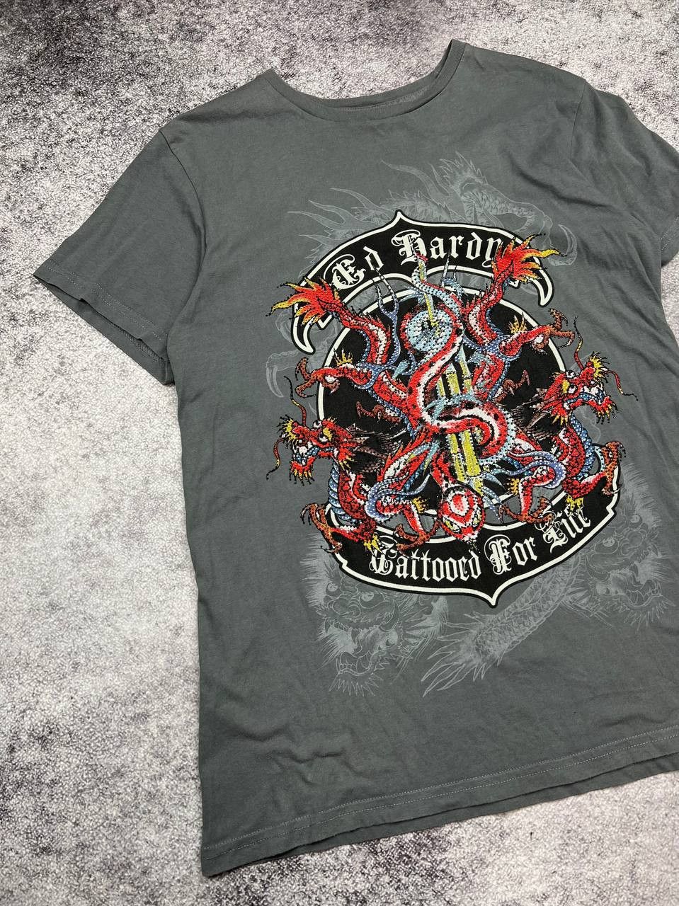 Ed Hardy Ed Hardy Tattooed For Kill T-Shirt Y2K Size US L / EU 52-54 / 3 - 2 Thumbnail