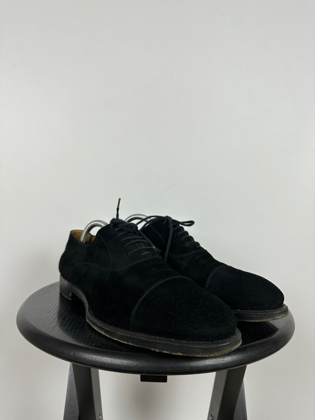 Gucci Gucci Black Suede Leather Oxford Dress Shoes Size US 9 / EU 42 - 11 Thumbnail