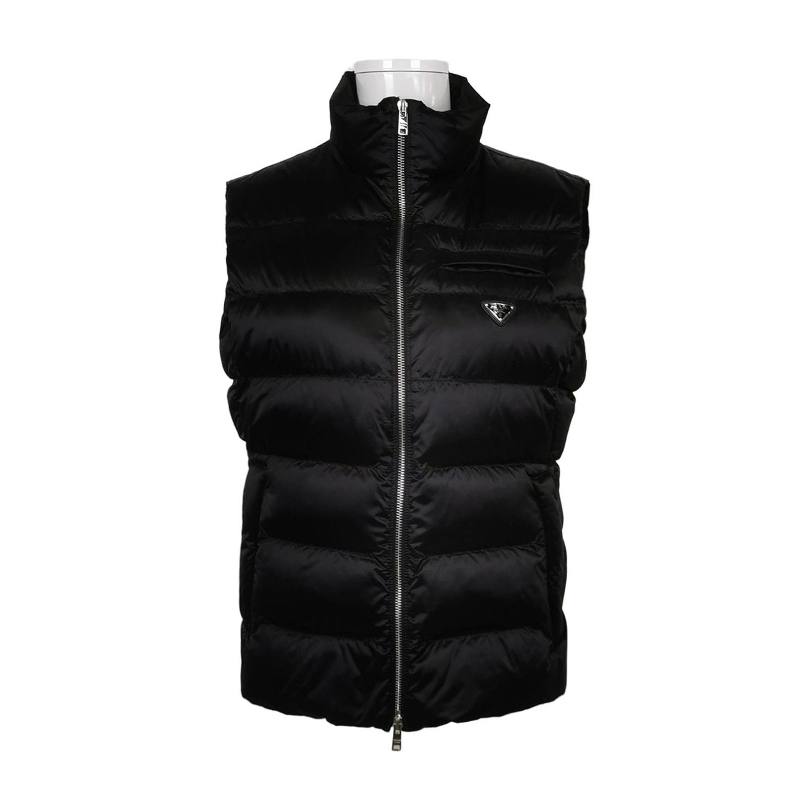 Prada Prada Black Padded Logo Zip Vest 0079 Size US L / EU 52-54 / 3 - 1 Thumbnail