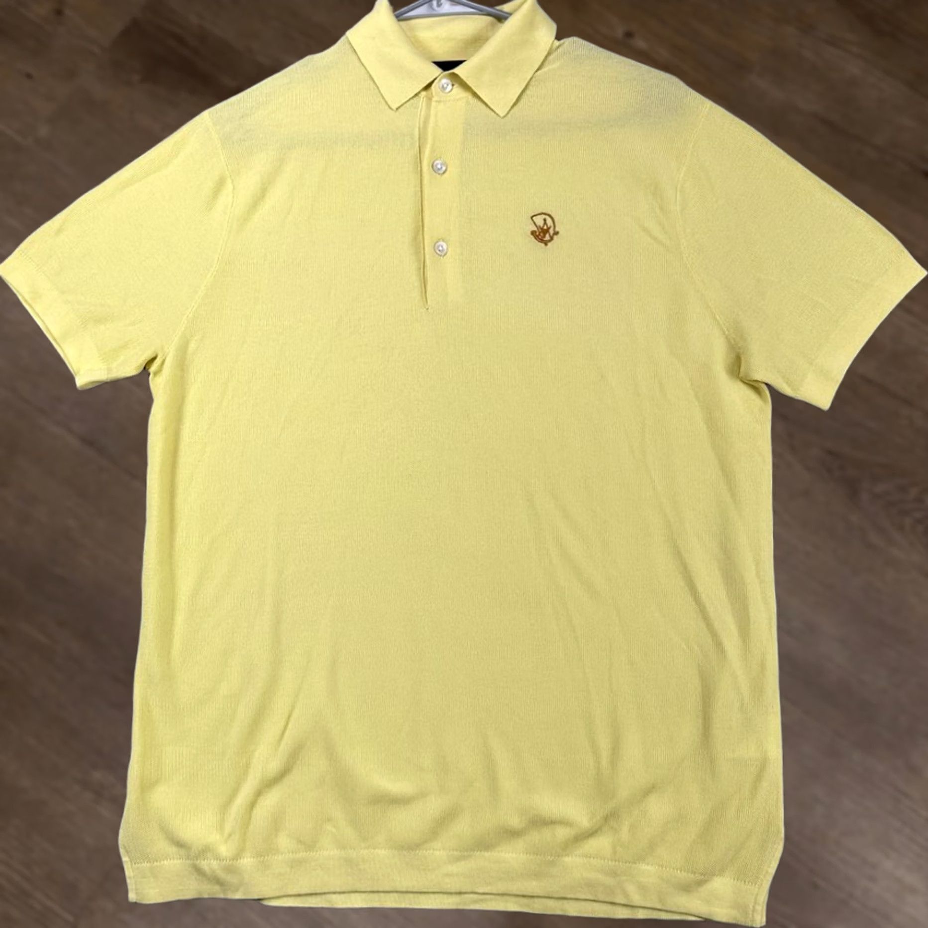 Vintage Crittenden Sweater Mens Small Yellow Fine Knit Pullover Polo Short Sleeve Knit Style Casual Outdoor Walking Button Pullover Size US S / EU 44-46 / 1 - 1 Thumbnail