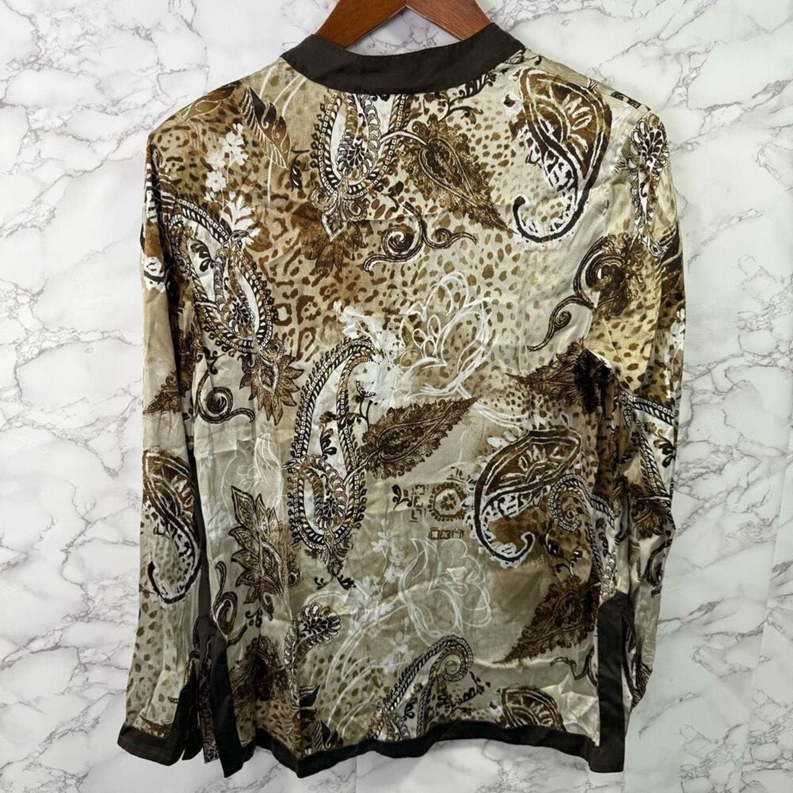Chicos Chico’s Women’s Silk Blouse Shirt Top sz 1 (Medium) #G444 Size M / US 6-8 / IT 42-44 - 2 Thumbnail