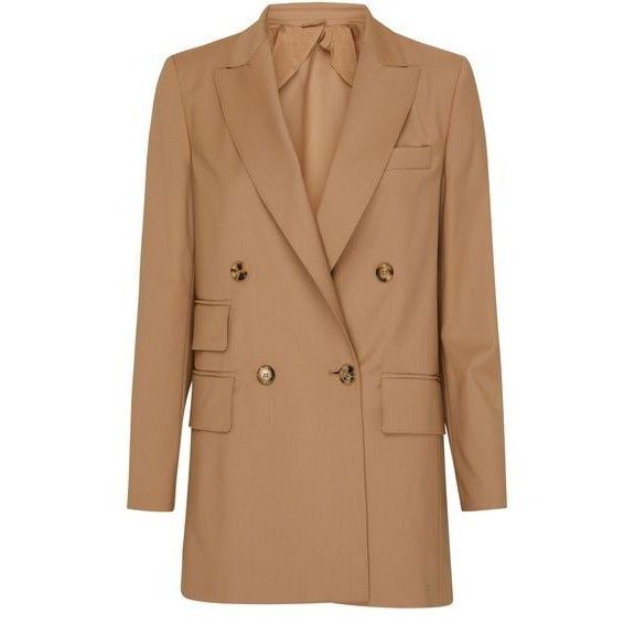 Max Mara MAX MARA Nebbie Double Breasted Brown Wool Blazer Jacket New Size S / US 4 / IT 40 - 1 Thumbnail