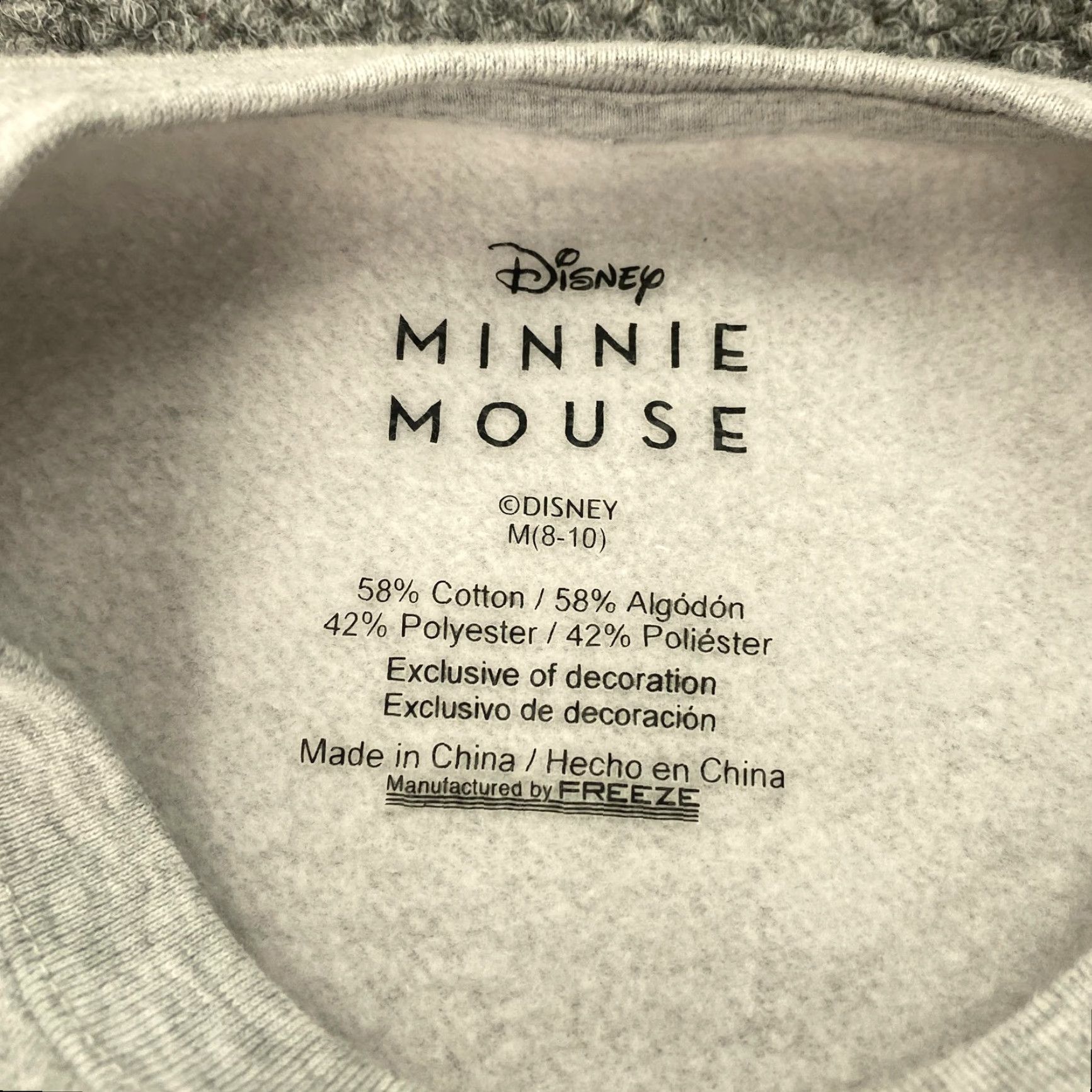 Disney Disney Minnie Mouse Sweatshirt Womens Medium Crewneck Pullover Fleece Gray Size M / US 6-8 / IT 42-44 - 4 Thumbnail