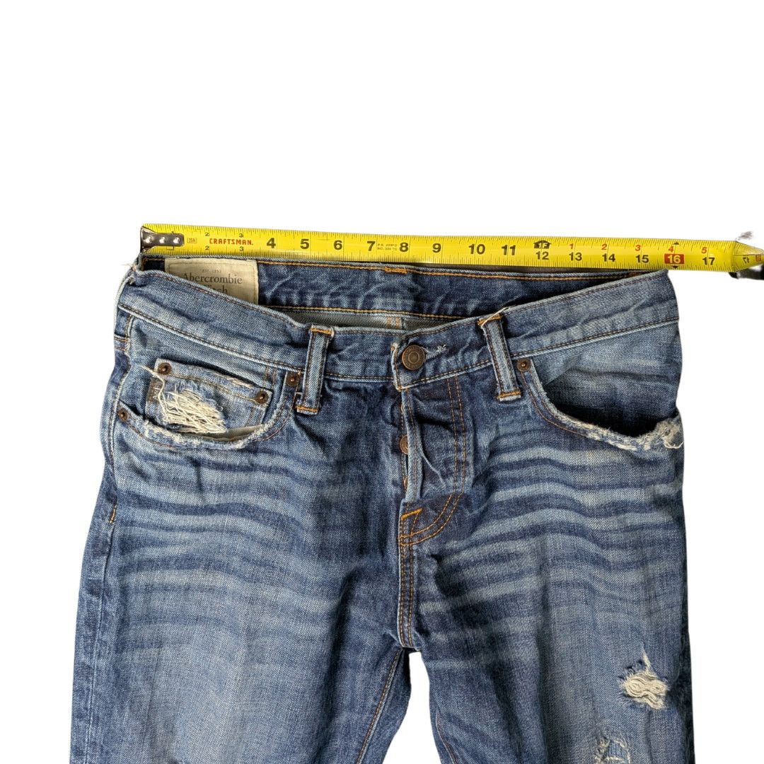 Abercrombie & Fitch Abercrombie & Fitch Distressed Straight Jeans W/ Button Fly Size US 34 / EU 50 - 5 Thumbnail