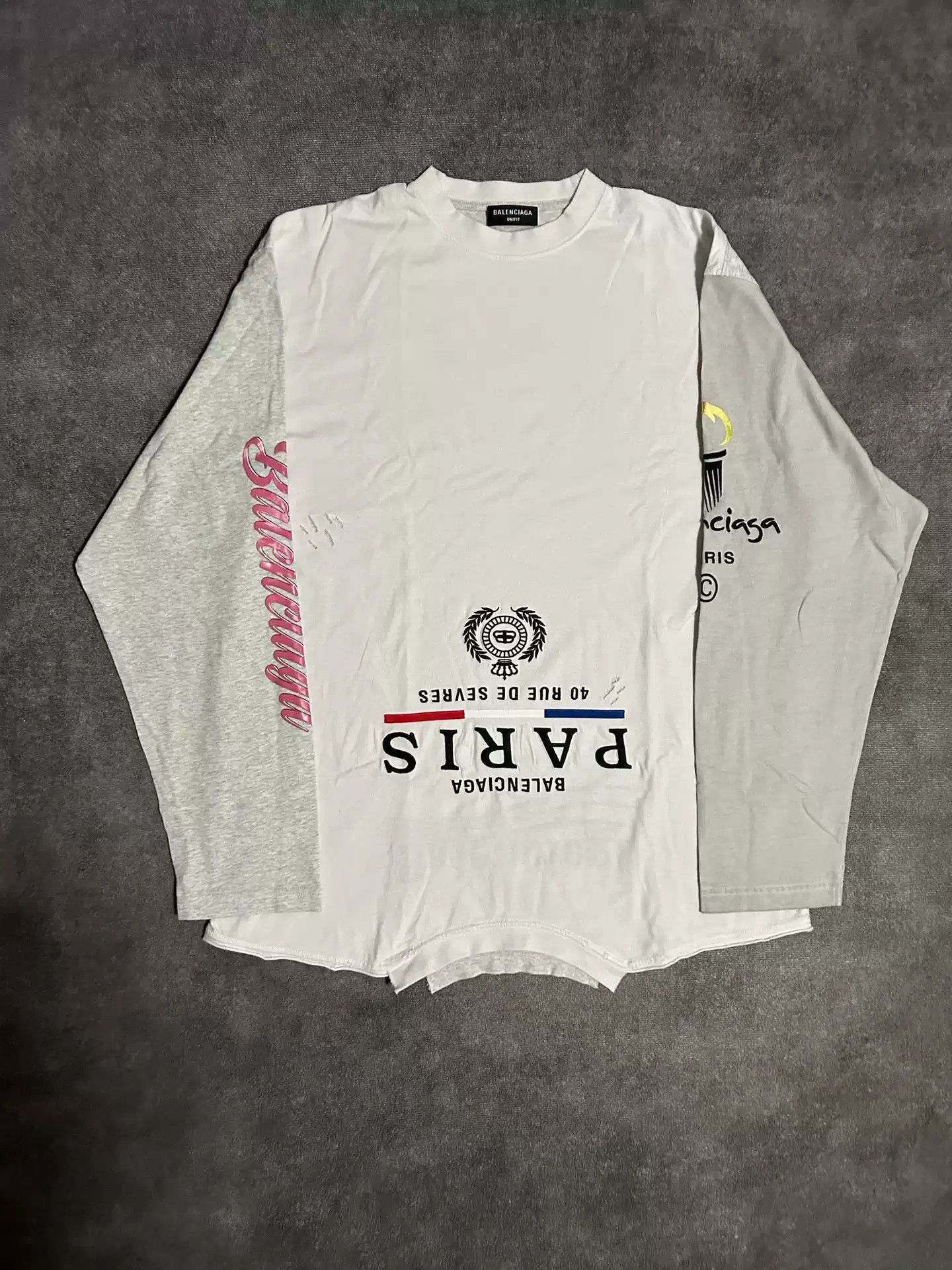 Balenciaga Balenciaga Inverted Print Loose Patchwork Logo Long Sleeve Size US L / EU 52-54 / 3 - 1 Thumbnail