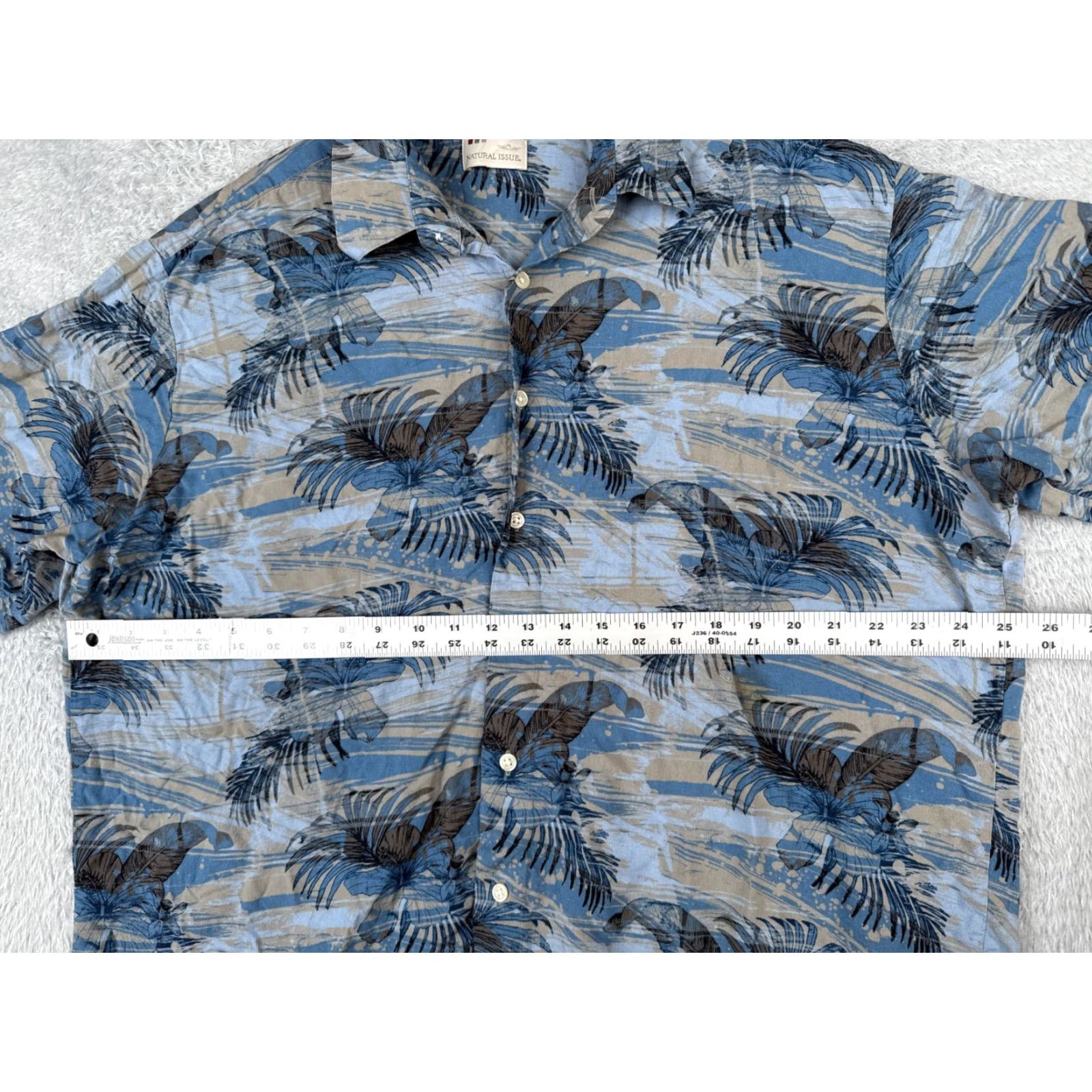 Vintage VINTAGE Natural Issue Button-Up Shirt Men 2XL Floral Palm Rayon Blue Beige Short Sleeve Adult Regular Size 2XL Men’s Clothing Nature Theme Size US XXL / EU 58 / 5 - 7 Thumbnail