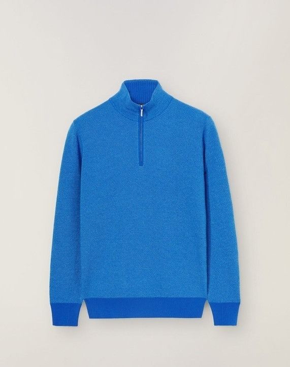 Loro Piana o1srvl11e0824 Mezzocollo Roadster Sweater in Blue Size US S / EU 44-46 / 1 - 1 Thumbnail