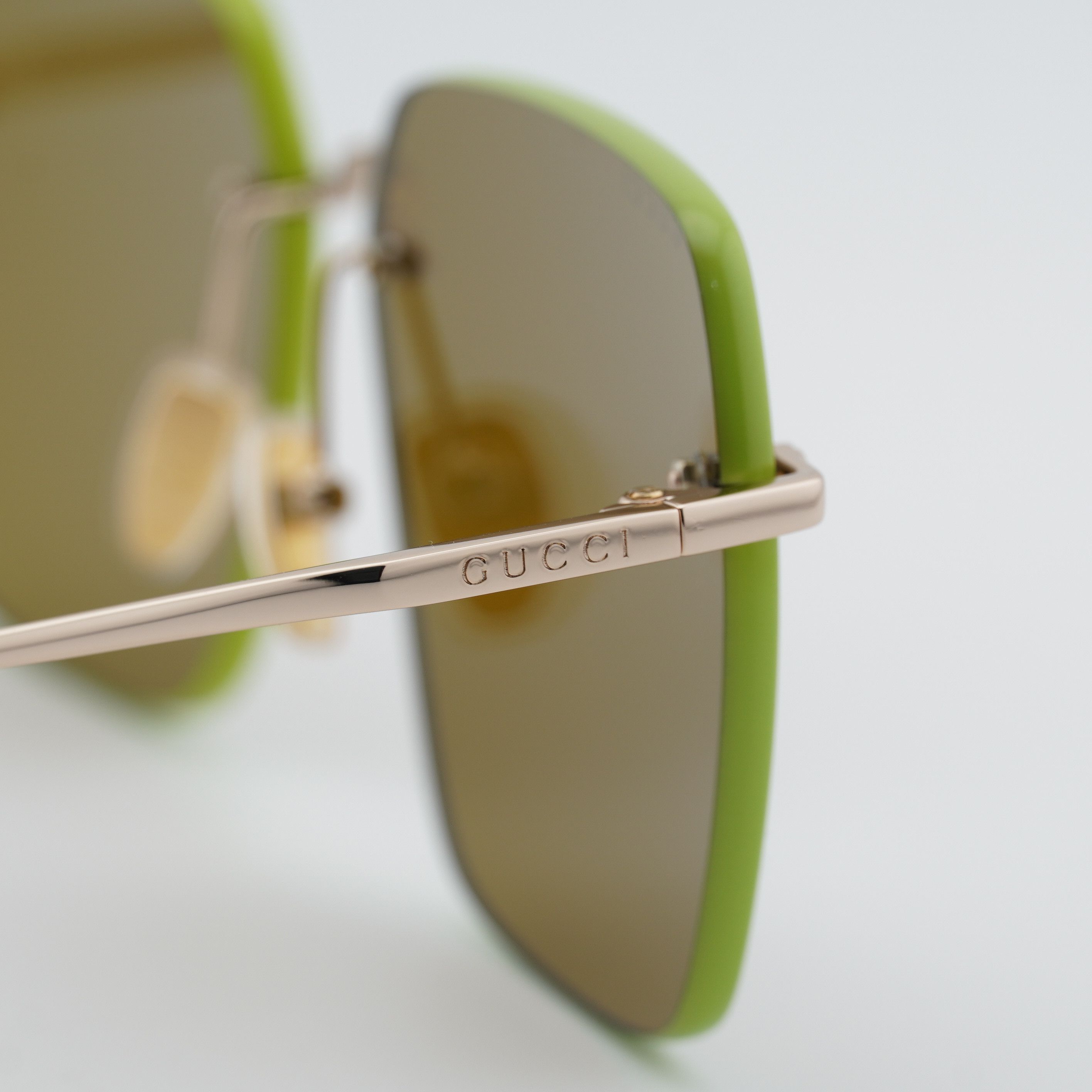 Gucci Gucci GG1955SA 004 Sunglasses Gold/Green Square Frame Size ONE SIZE - 10 Thumbnail