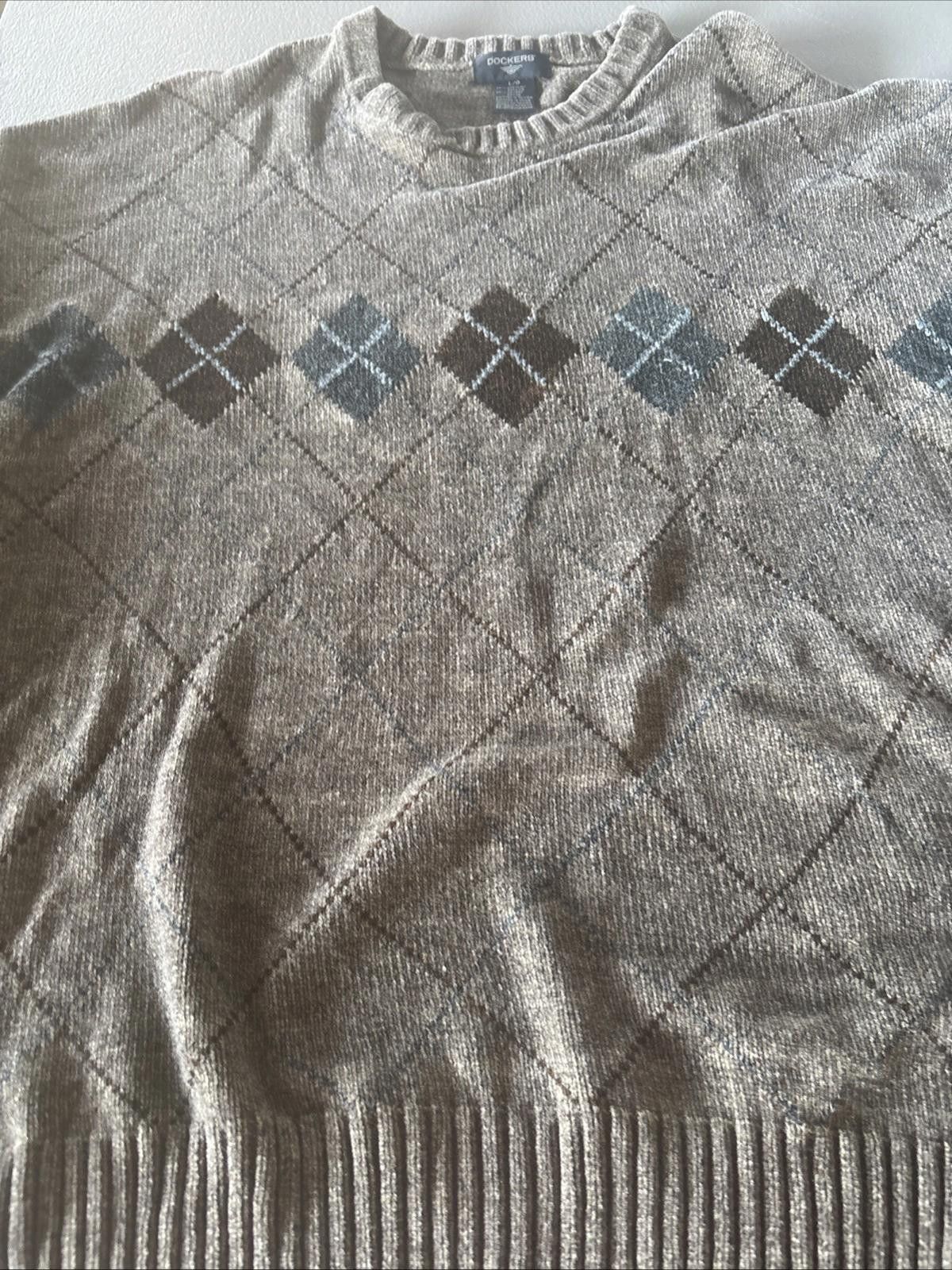 Dockers DOCKERS Crew Neck Sweater Mens Size Large Gray Black Argyle Size US L / EU 52-54 / 3 - 3 Thumbnail