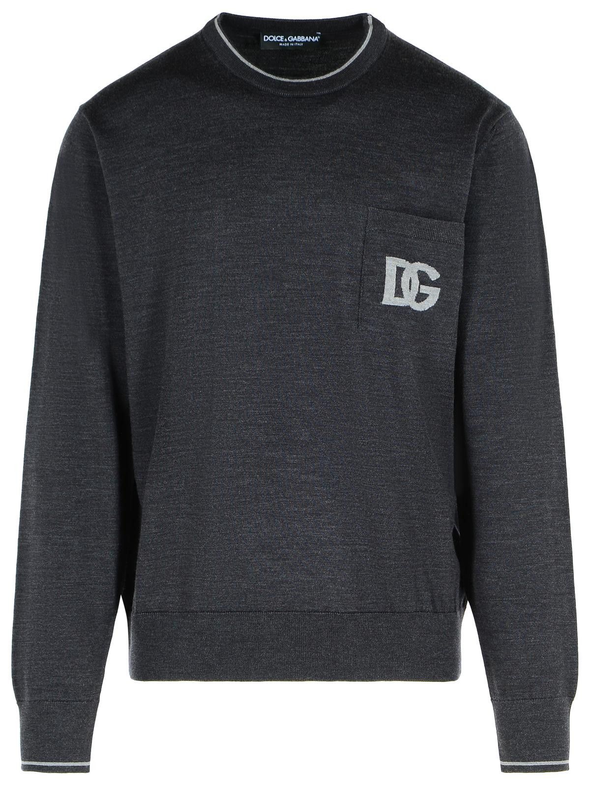DOLCE & GABBANA Grey Virgin Wool Sweater