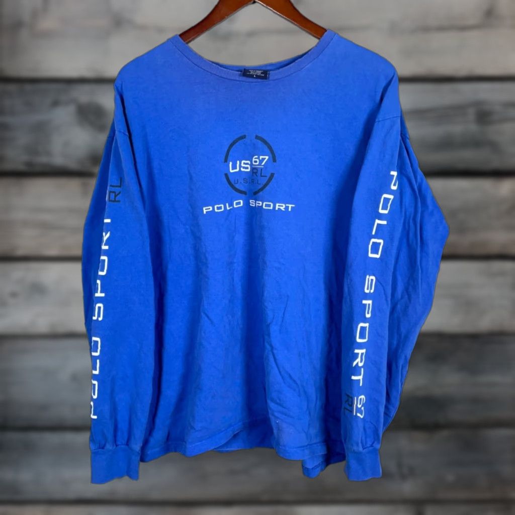 Vintage VINTAGE Polo Sport T-Shirt Long Sleeve Mens Large Blue Graphic Print 90s Retro Preppy Size US L / EU 52-54 / 3 - 1 Thumbnail