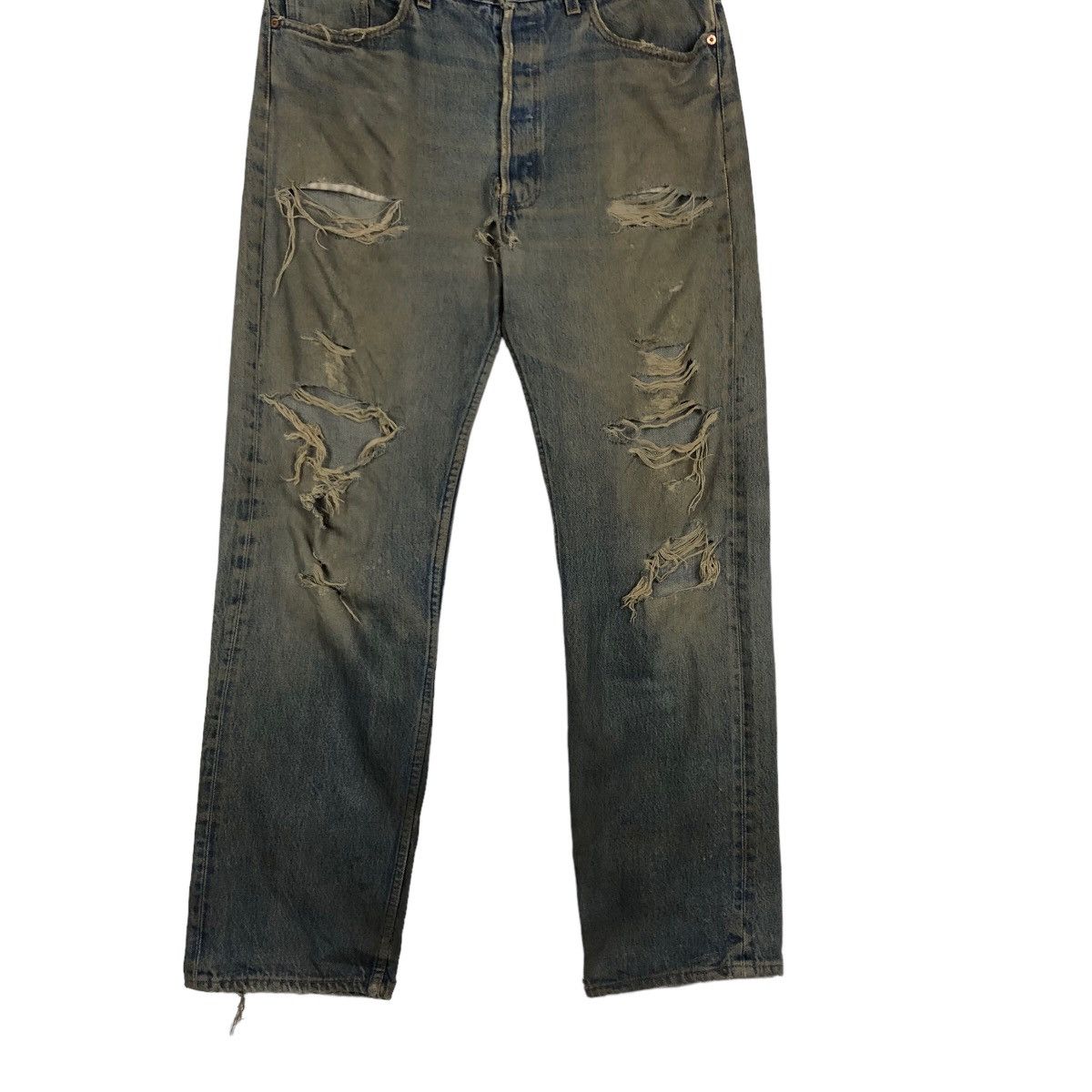 Levi's Vintage Clothing 🔥80’s Vintage Selvedges Distressed Denim Jeans Levi’s 501 Size US 36 / EU 52 - 5 Thumbnail