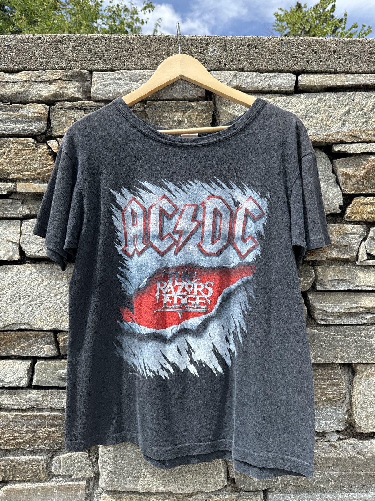 AC/DC × Band Tees × Vintage Vintage Ac/Dc 1990 Razors Edge Tour Tee ...
