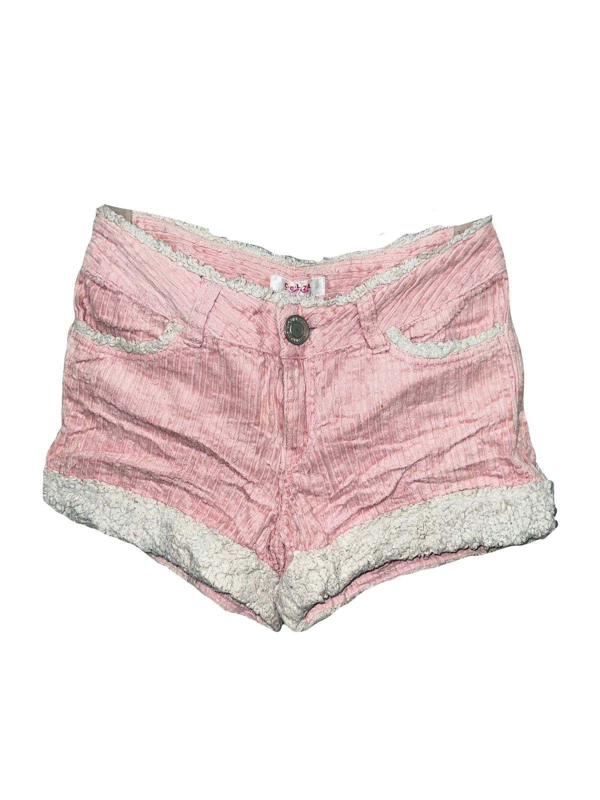 Japanese Brand Gal/Y2k COLZA fur short 🎀💗 Size 27" / US 4 / IT 40 - 2 Thumbnail