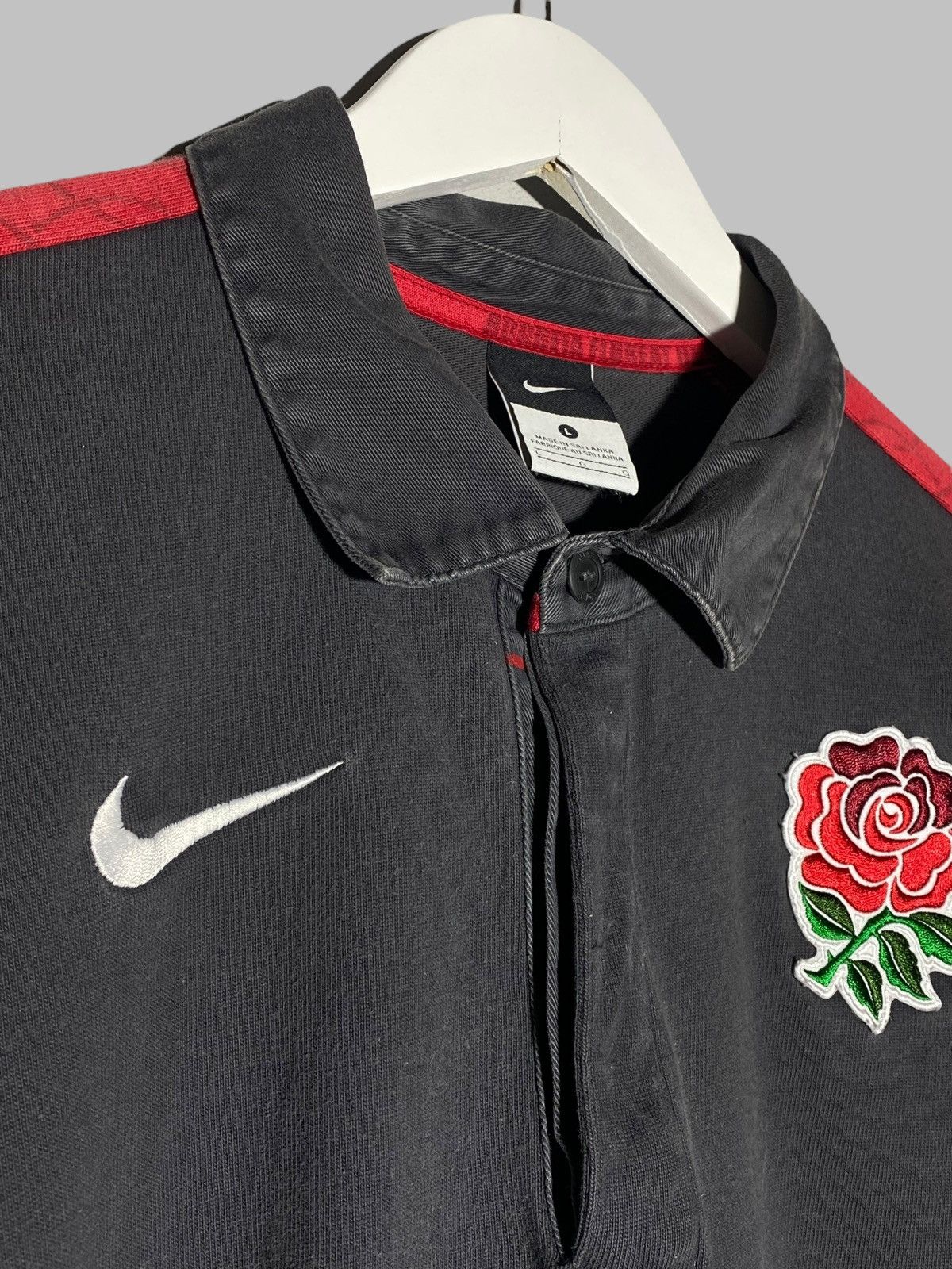Nike 🔥 NIKE 00s NIKE ENGLAND RUGBY LONG SLEEVE SHIRT POLO STYLE Size US L / EU 52-54 / 3 - 4 Thumbnail