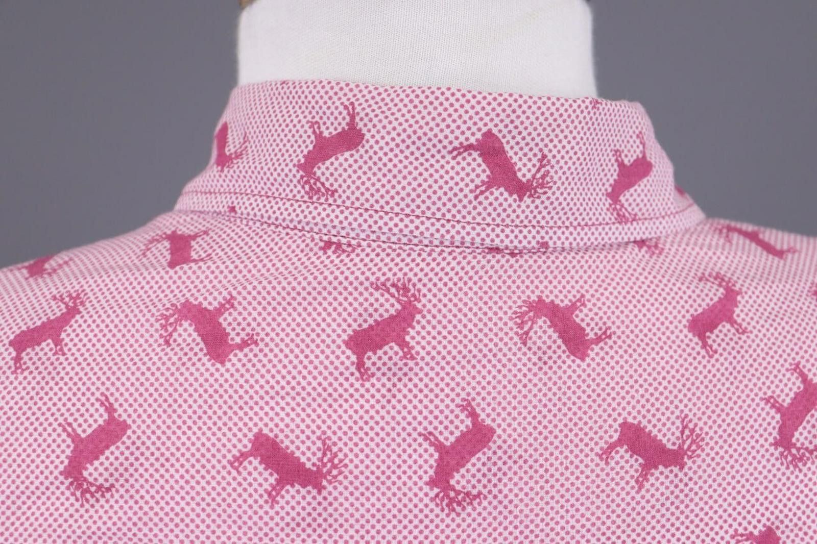 Designer Emily Van Den Bergh Pink Deer Print Blouse Shirt Size 36 / S Size M / US 6-8 / IT 42-44 - 11 Thumbnail