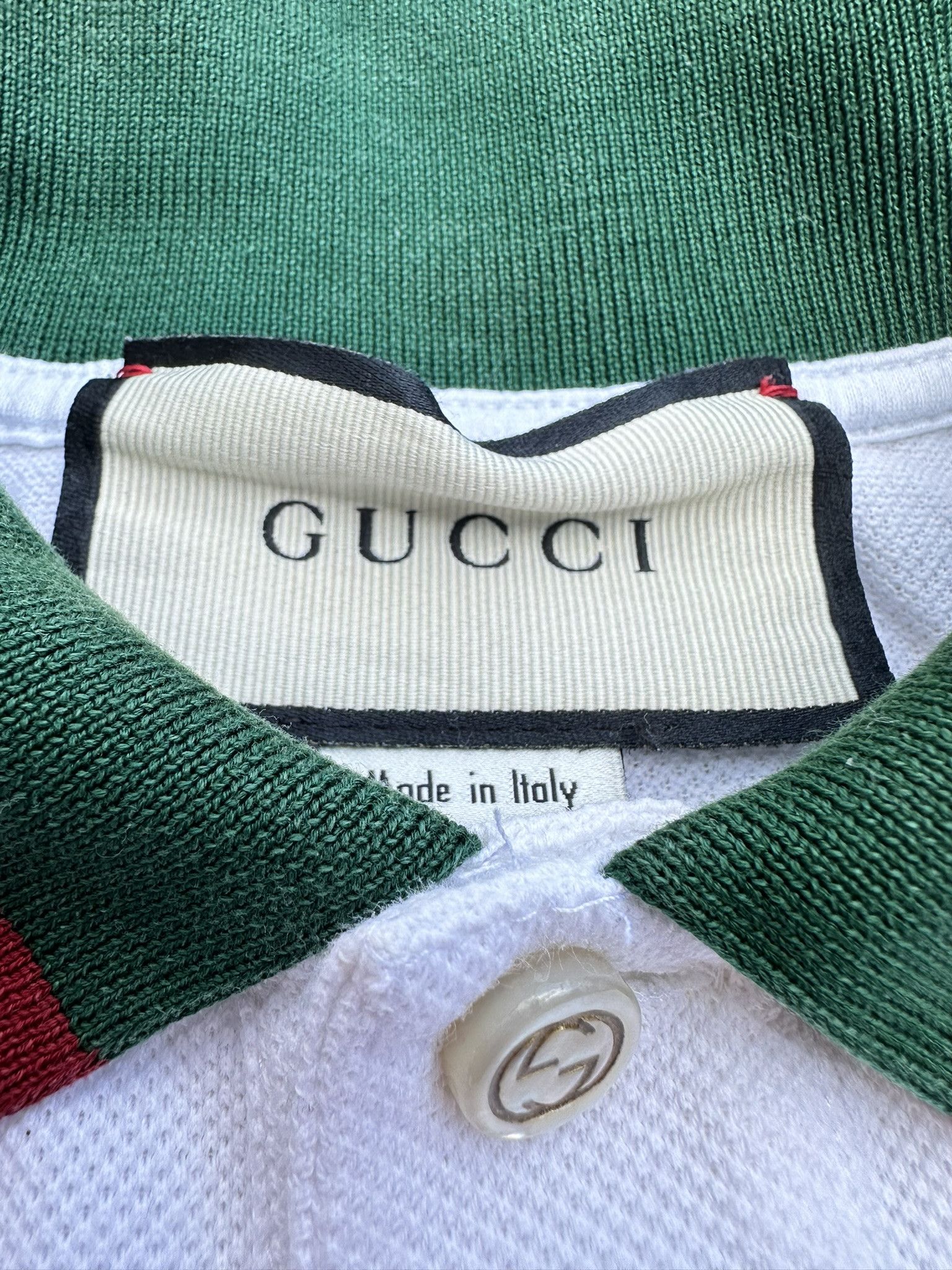 Gucci Gucci Polo T-Shirt Web Collar White Classic Size M / US 6-8 / IT 42-44 - 7 Thumbnail