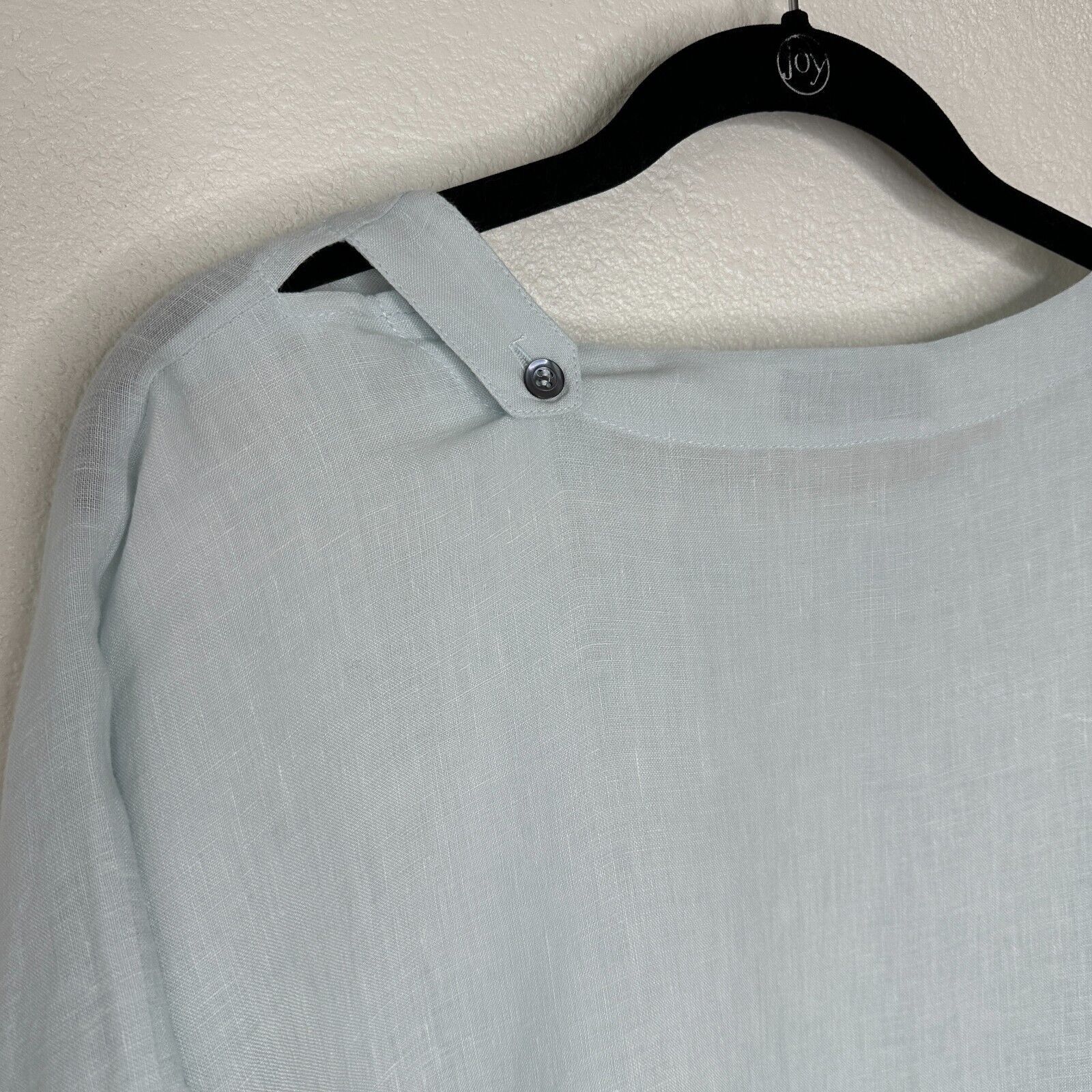 eskandar Eskandar Light Blue Linen Short Sleeve Front Pocket Blouse 6 Size M / US 6-8 / IT 42-44 - 7 Thumbnail
