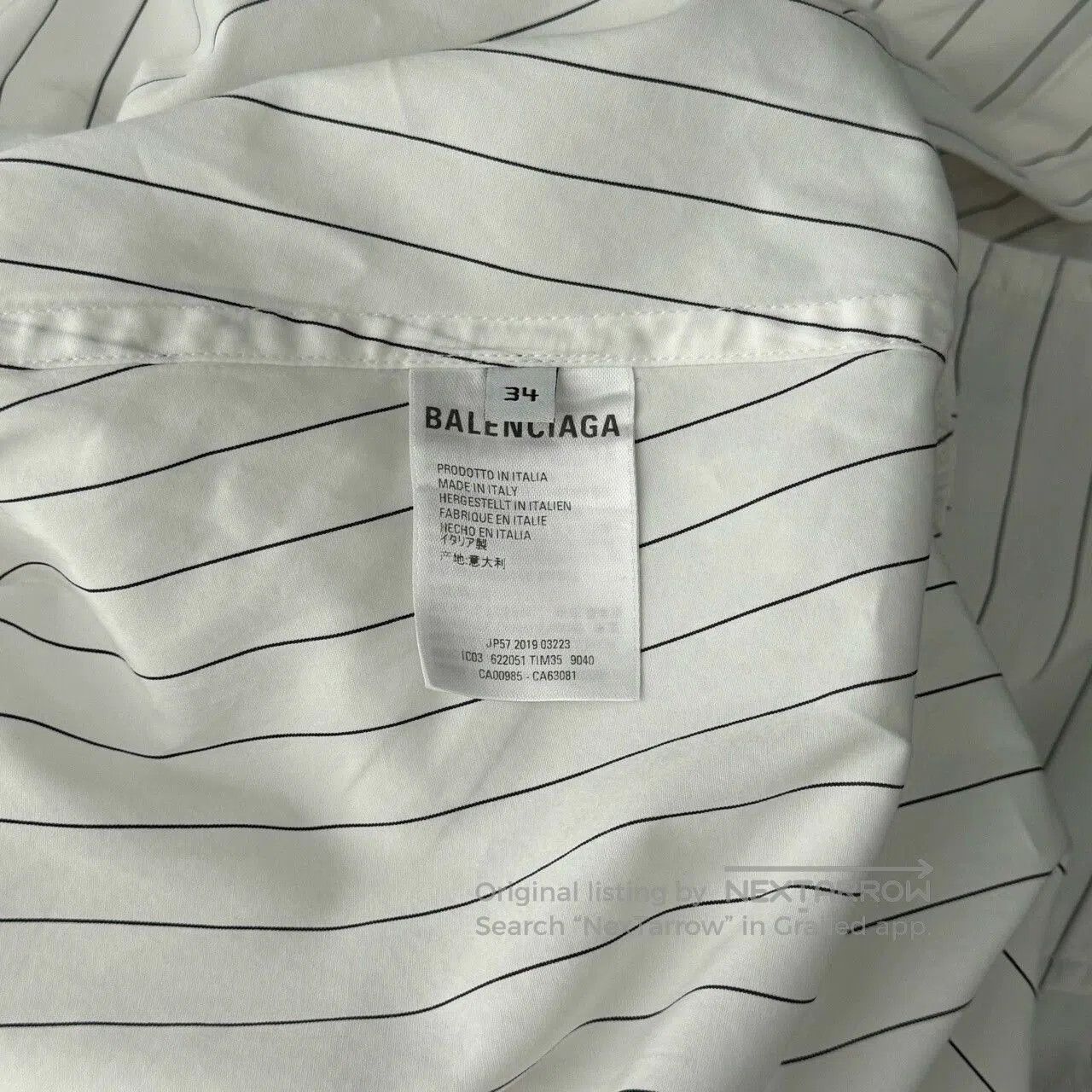 Balenciaga Balenciaga Logo Shirt with Stripes. Size US S / EU 44-46 / 1 - 4 Thumbnail