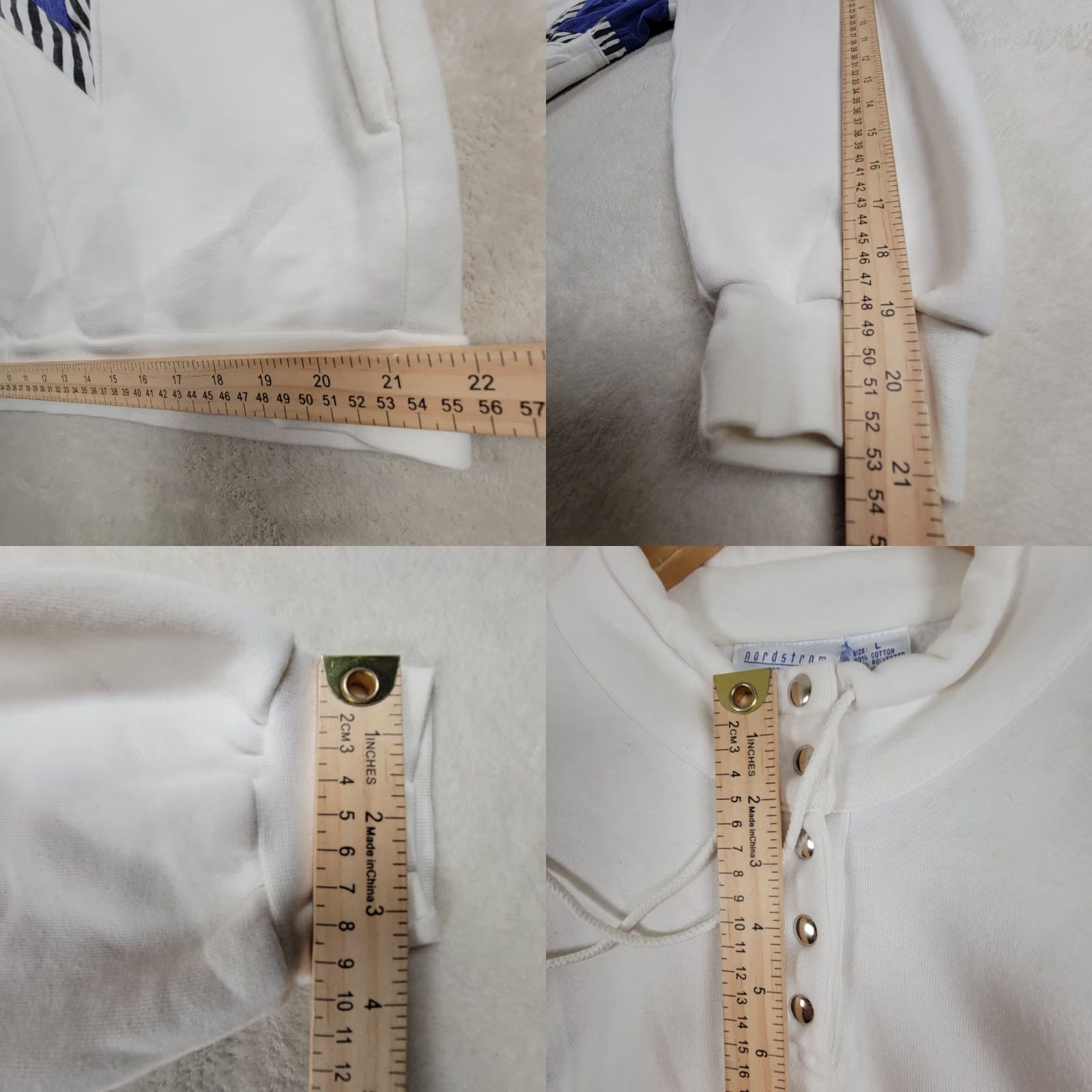 Nordstrom VINTAGE Nordstrom Active Wear White Jacket Unisex Adults M 80s Fringe Star Geometric Nylon Basic Jacket Mens Womens Size M / US 6-8 / IT 42-44 - 9 Thumbnail