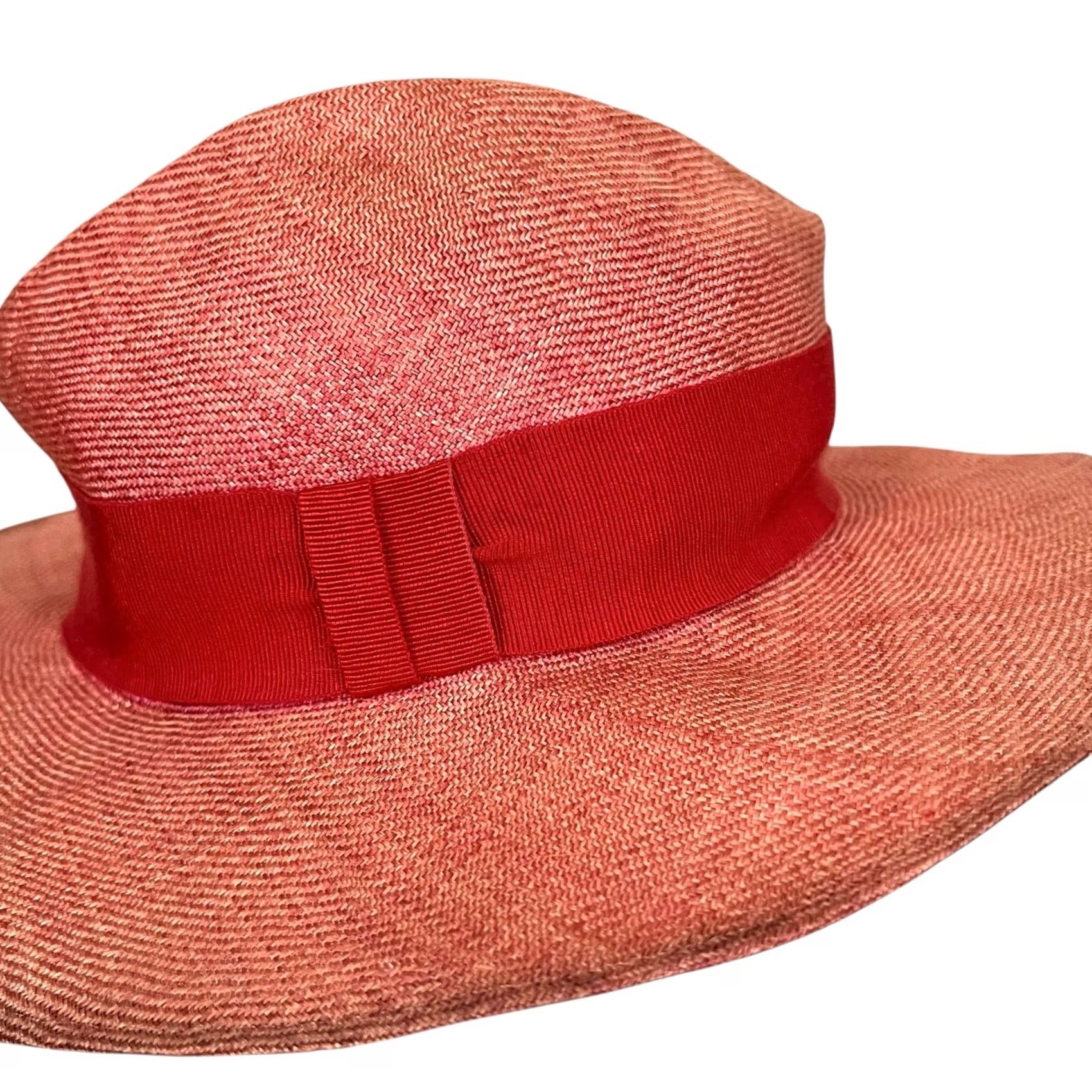Bloomingdale's VINTAGE Bloomingdale’s Hat Women’s Pink Straw Made In Italy Lightweight Sun Hat One Size Size ONE SIZE - 2 Thumbnail