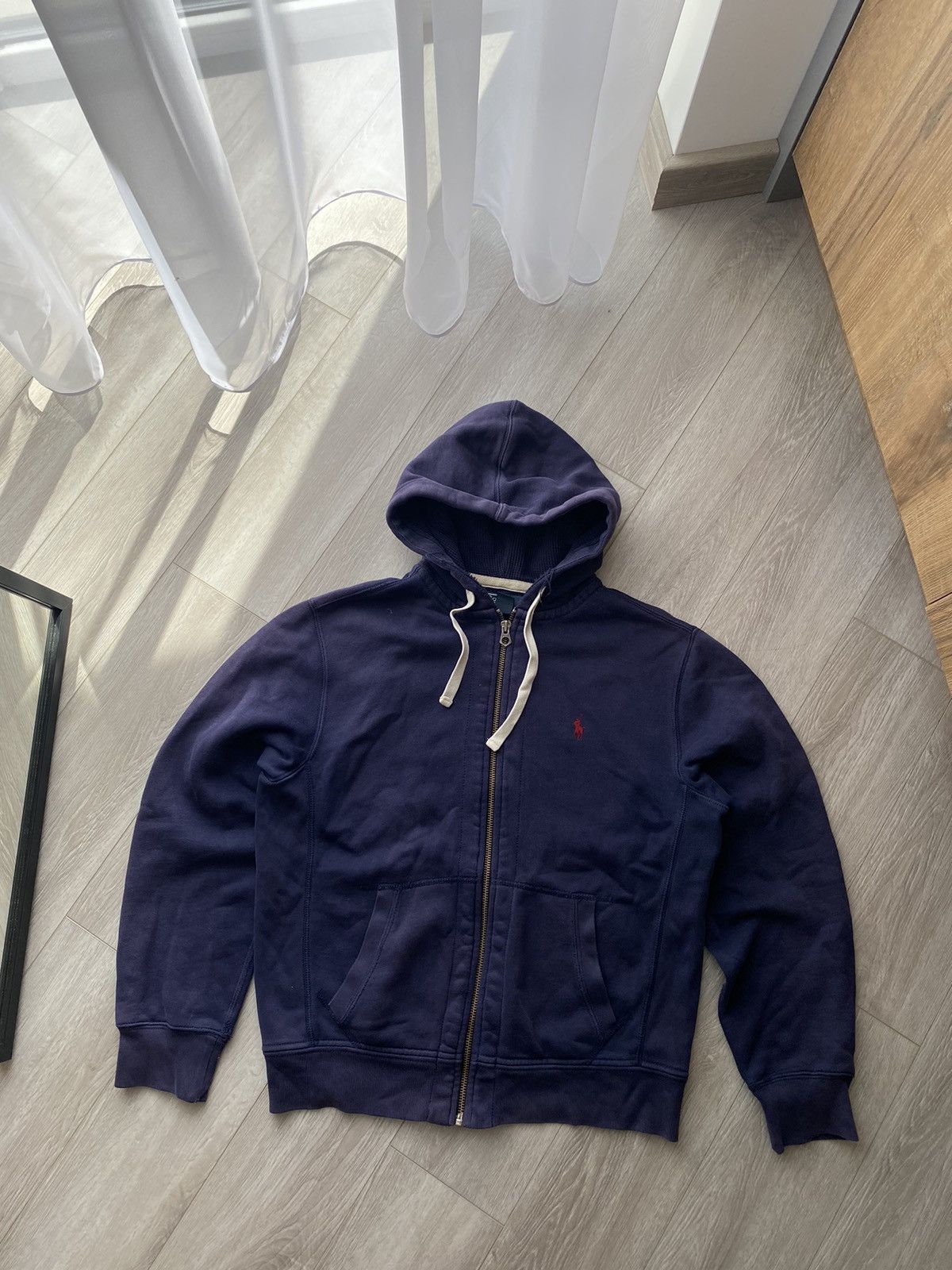 Polo Ralph Lauren × Ralph Lauren × Vintage Vintage Polo Ralph Lauren Zip Hoodie Sun Faded distressed Size US M / EU 48-50 / 2 - 1 Thumbnail
