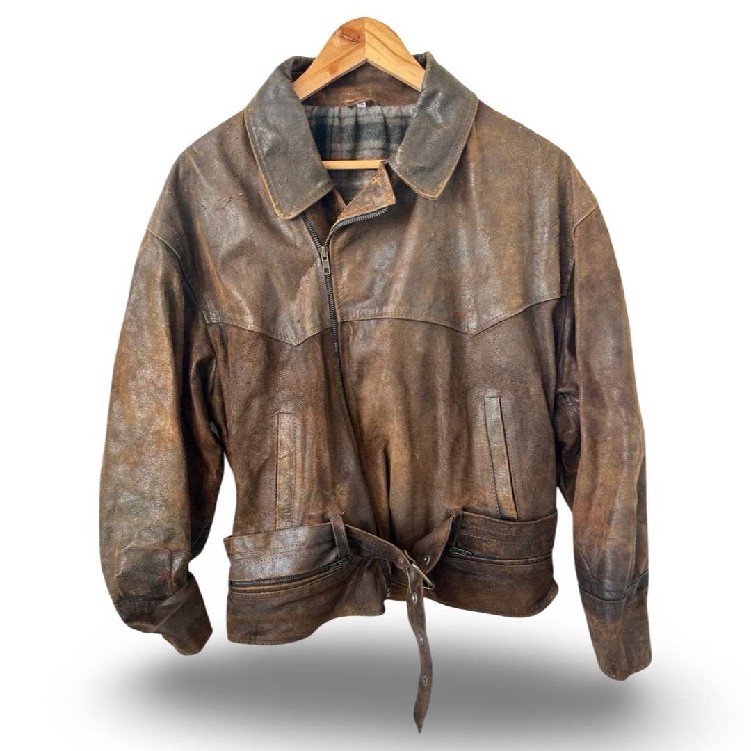 Leather VTG Leather biker JKT #1047 Size US XL / EU 56 / 4 - 1 Thumbnail
