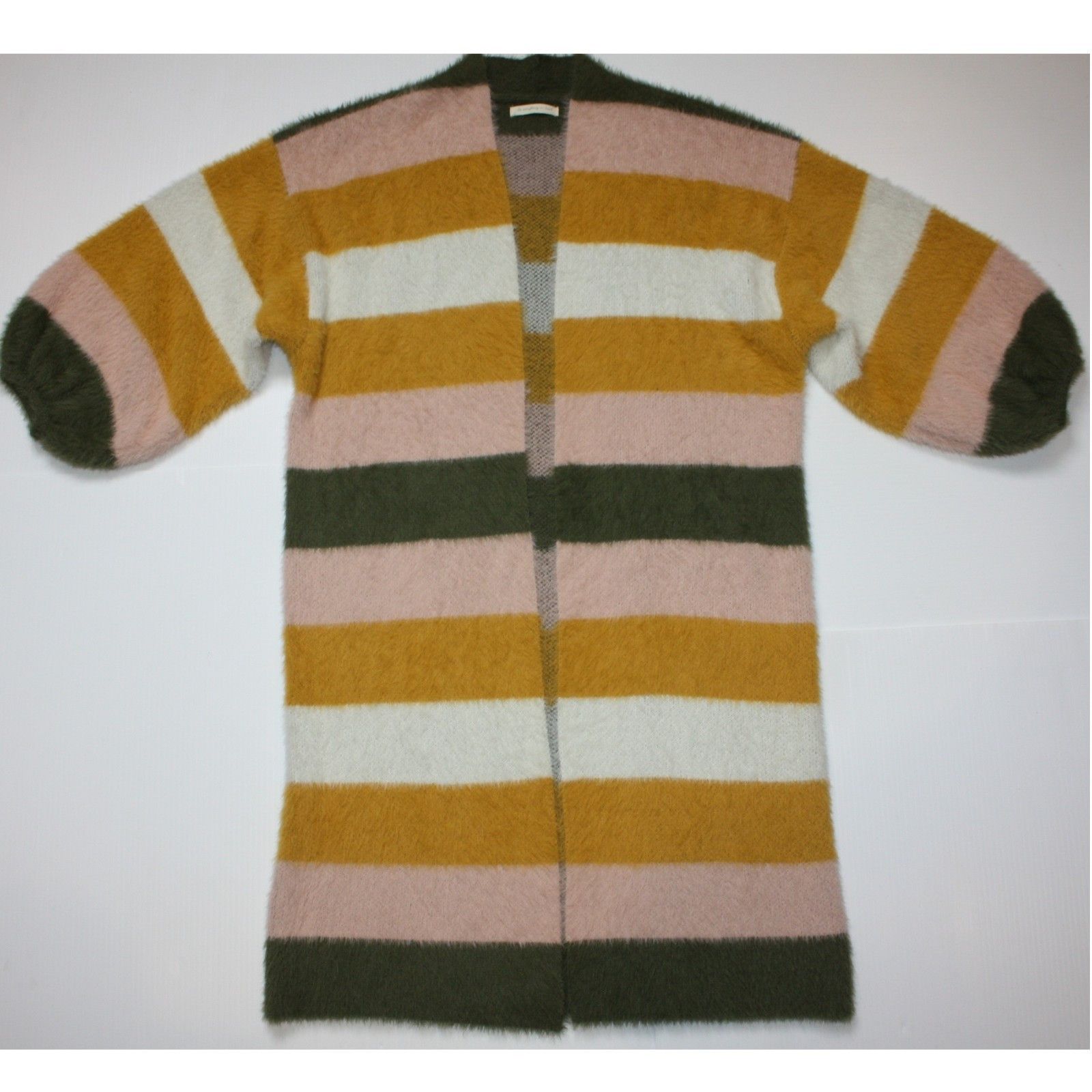 Anthropologie Cozy Striped Duster Kimono Cardigan Sweater in One size OS Size ONE SIZE - 5 Thumbnail