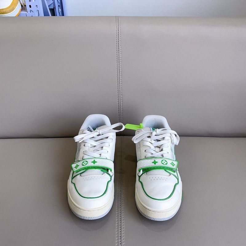 Louis Vuitton Louis Vuitton Classic Trainer White and Green Sneakers 0079 Size US 9.5 / IT 39.5 - 1 Thumbnail