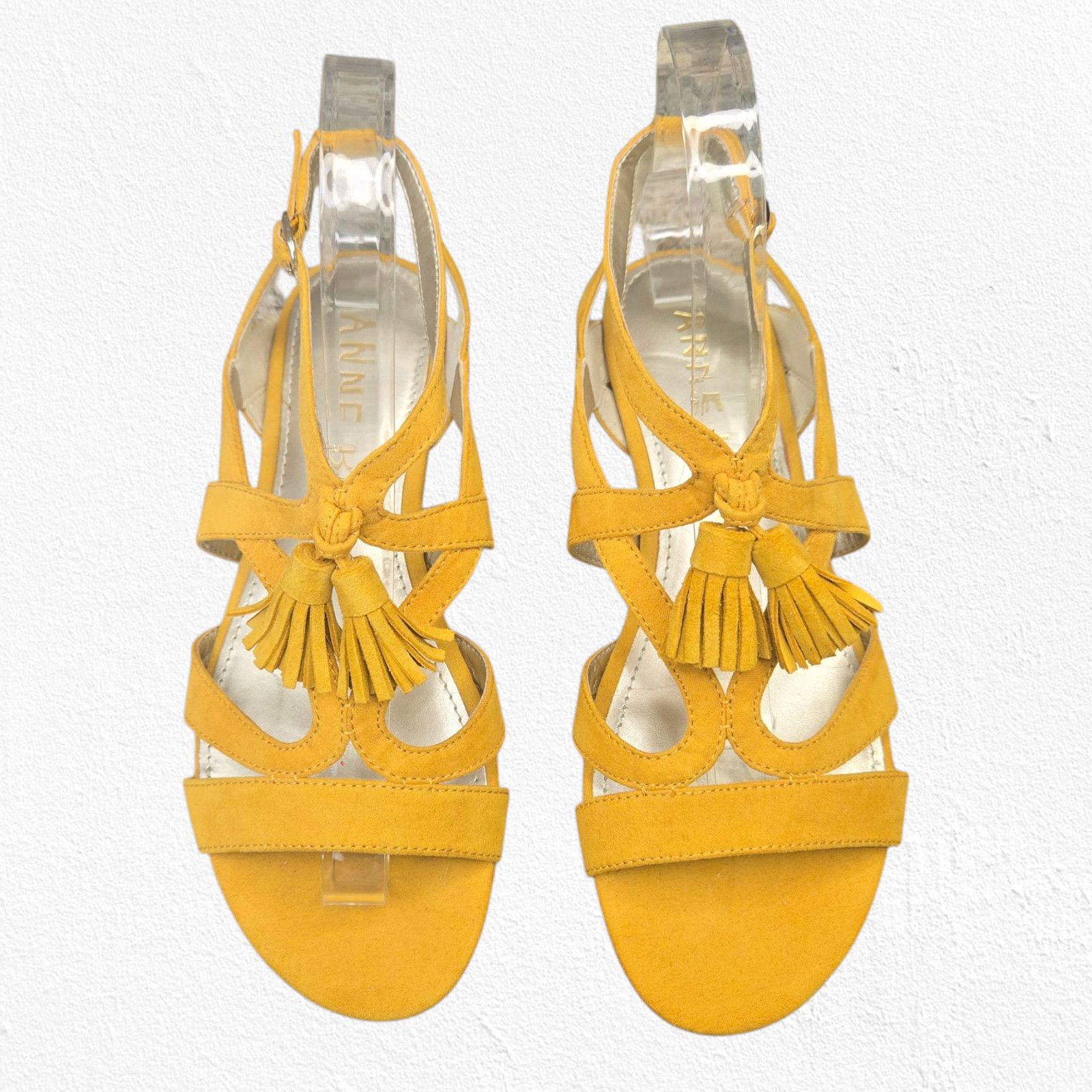 Anne Klein Anne Klein Noreen Yellow Suede Tassel Flat Sandals Size 6 Size US 6 / IT 36 - 7 Thumbnail