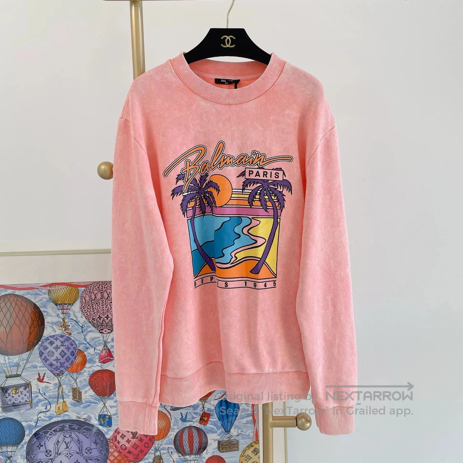 Balmain Balmain Pink Vintage Crewneck Sweatshirt. Size XS / US 0-2 / IT 36-38 - 2 Thumbnail