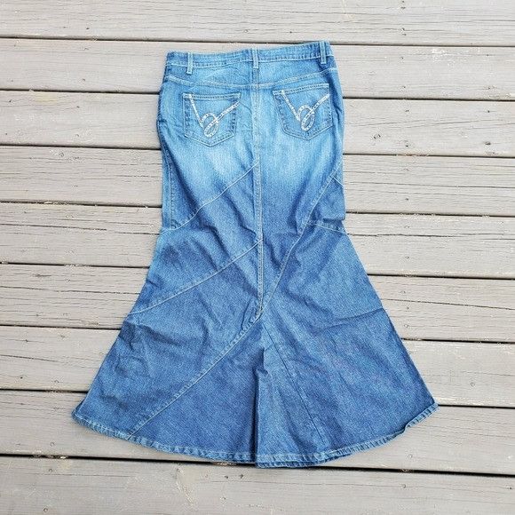 Bebe × Vintage Vintage y2k Bebe Blue Jean Denim Bling Stretch Sexy Mermaid Size 30" / US 8 / IT 44 - 8 Thumbnail