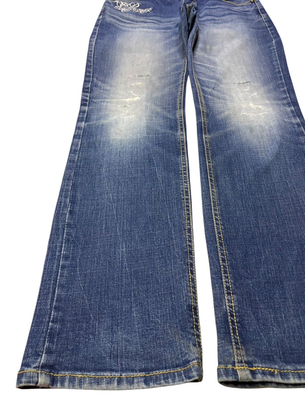 Ed Hardy Vintage Red Pepper Mud Wash Embroidery Jeans Size US 32 / EU 48 - 6 Thumbnail