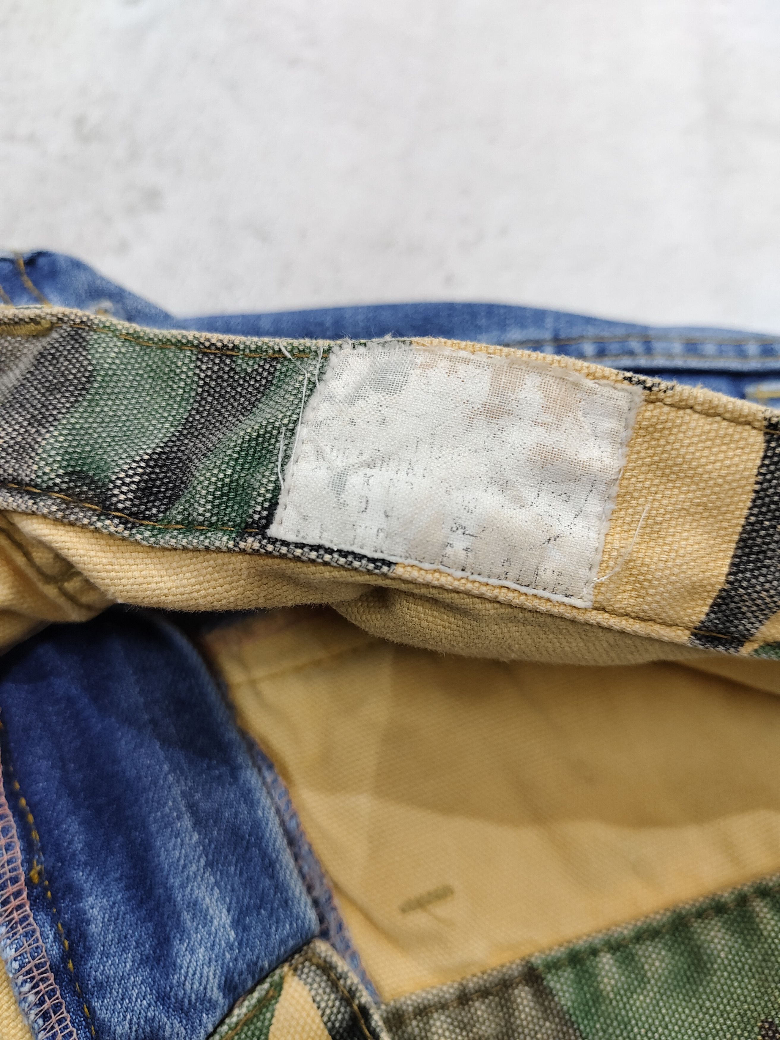 Japanese Brand 🇯🇵Vtg Antgauge🇯🇵Camouflage Pacthwork Ripped Double Waist Size 28" / US 6 / IT 42 - 7 Thumbnail