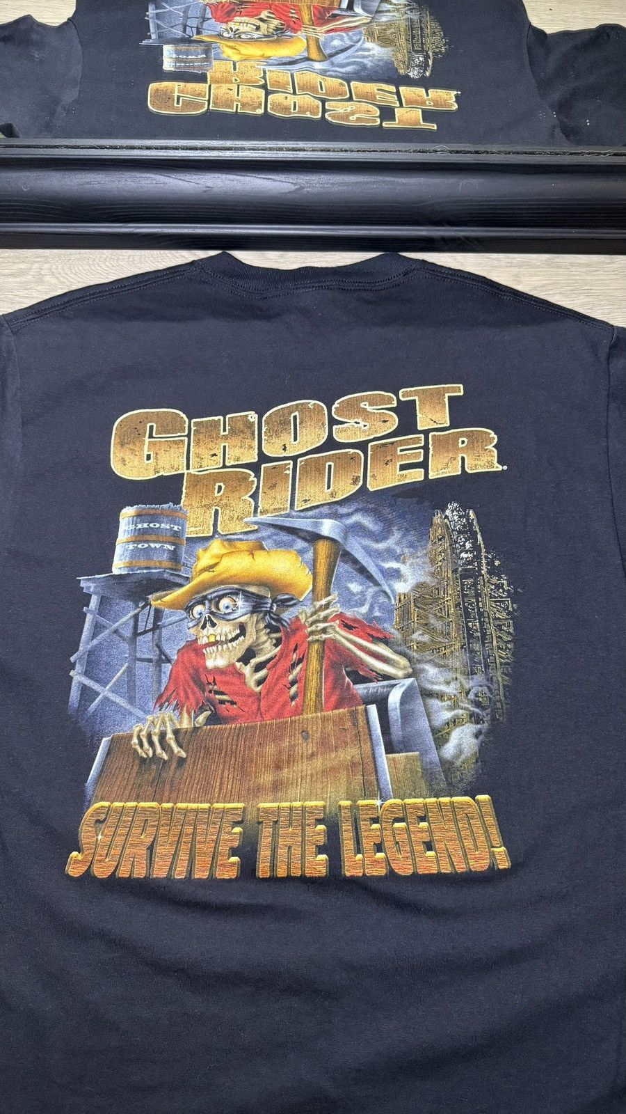 Anvil New Vintage 1990s Ghost Rider Knotts Berry Farm Ride Promo Size US M / EU 48-50 / 2 - 3 Thumbnail