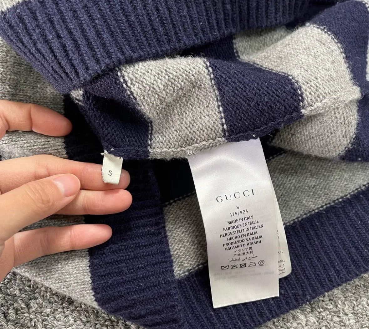 Gucci Gucci Rainbow flying saucer gray and blue striped sweater 2 Size US S / EU 44-46 / 1 - 9 Thumbnail